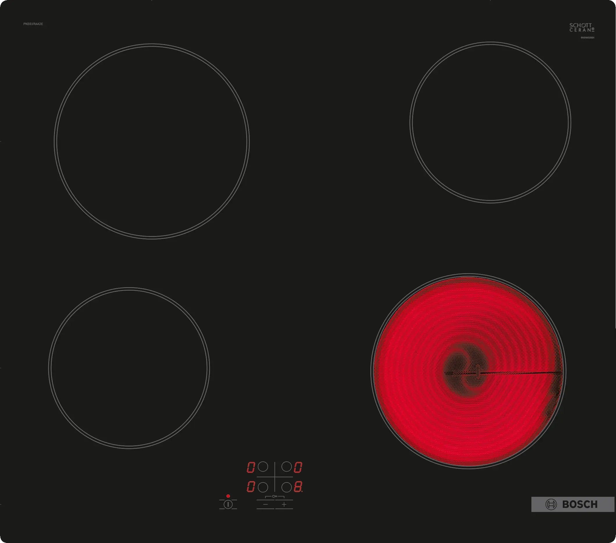 Bosch Series 2 Electric hob 60 cm surface mount without frame - PKE61RAA8B