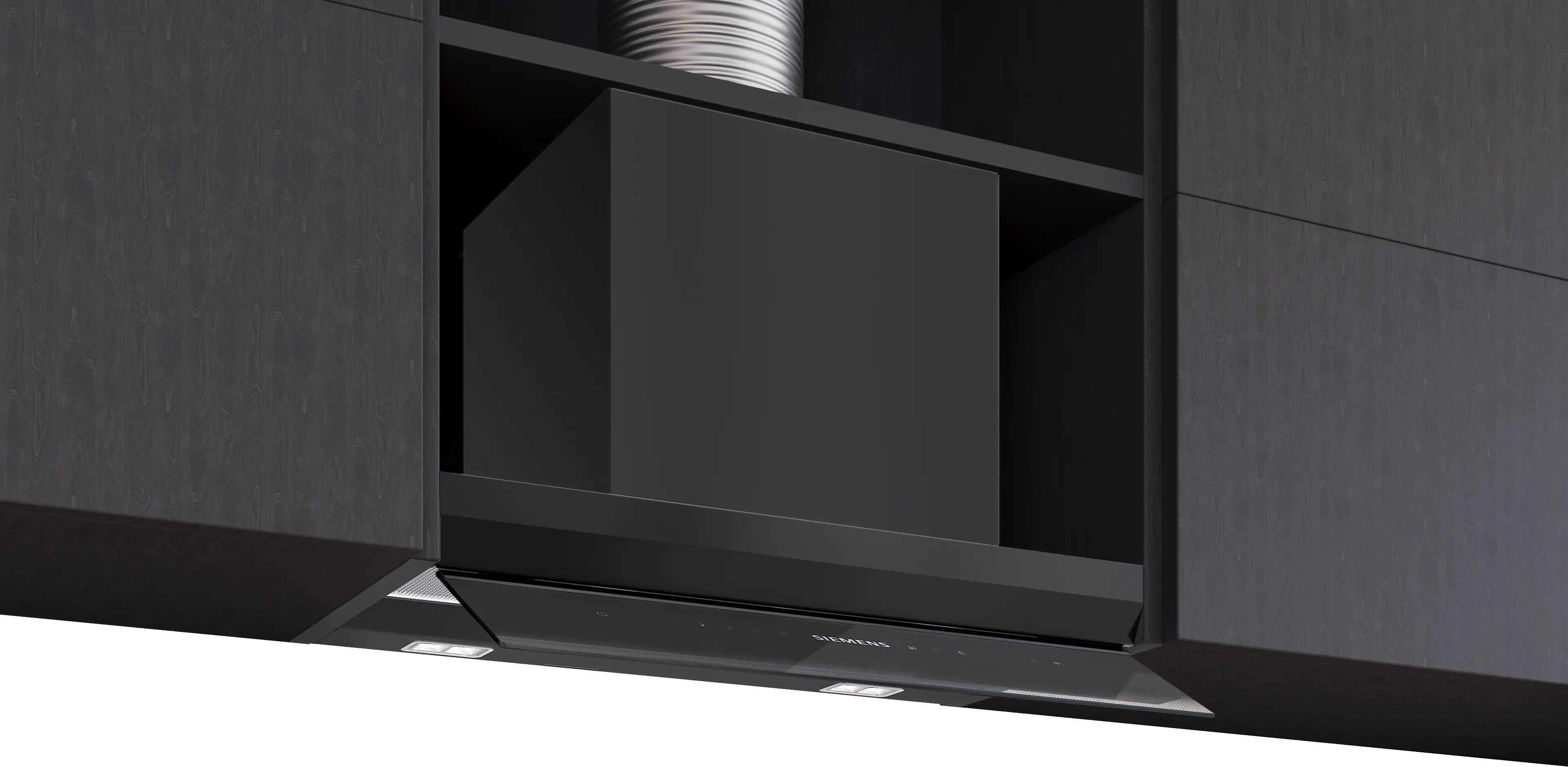 Siemens iQ700 Integrated Design Hood 60 cm clear glass black printed, Matt black - LJ68BET60B