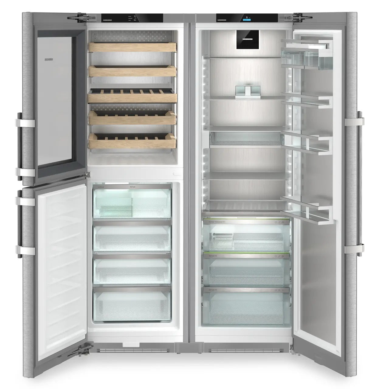 Liebherr Peak XRCst5295 Smart Steel/Glass Door Freestanding Side-By-Side Fridge-Freezer