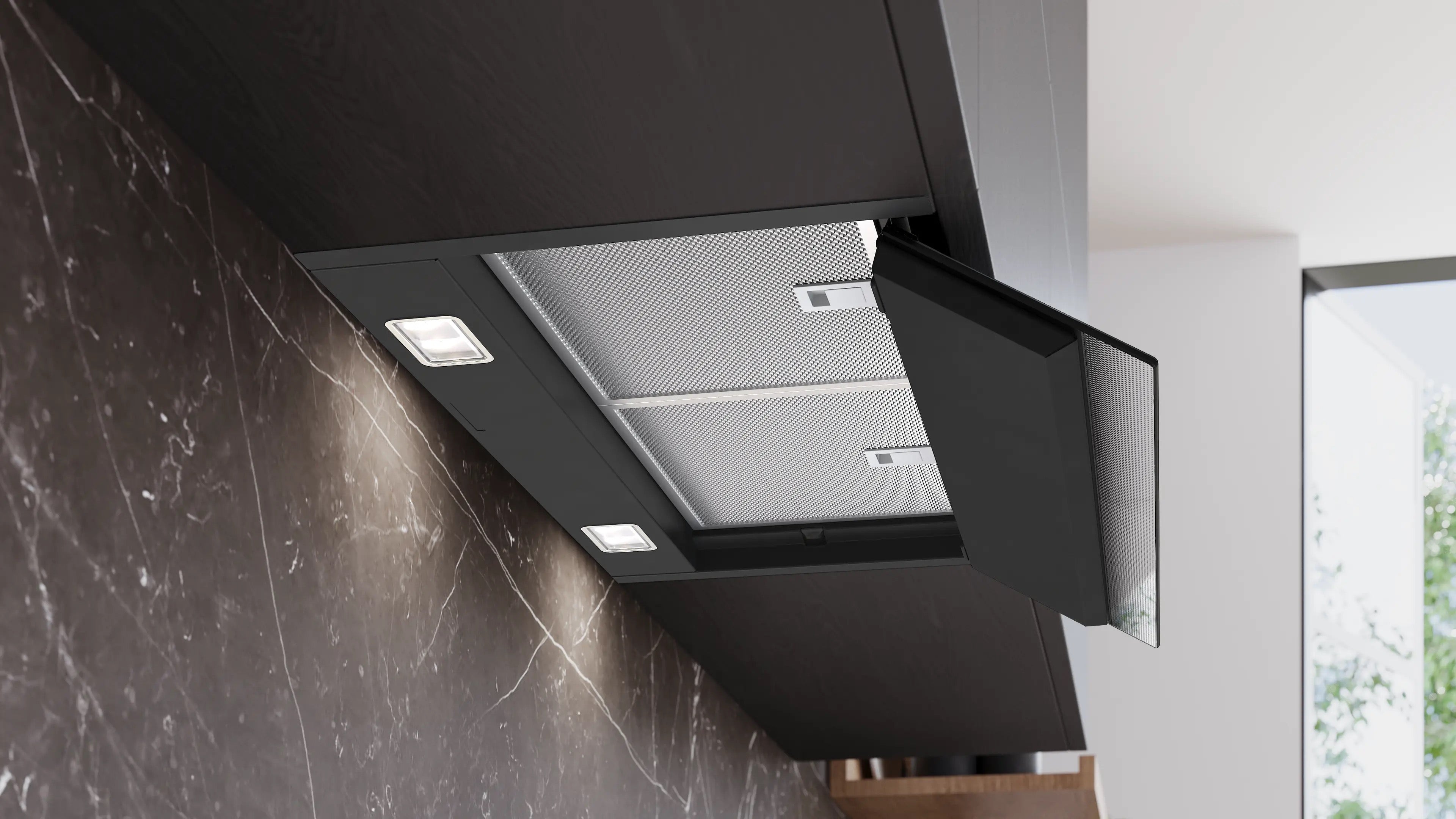 Siemens iQ700 Integrated Design Hood 60 cm clear glass black printed, Matt black - LJ68BET60B