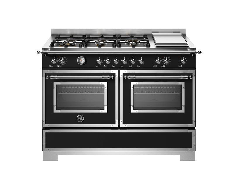 Bertazzoni 120cm Heritage Series 6 Burner + Griddle + Electric Double Oven