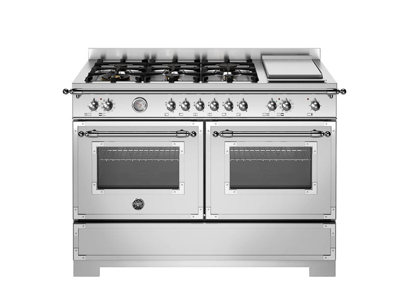 Bertazzoni 120cm Heritage Series 6 Burner + Griddle + Electric Double Oven