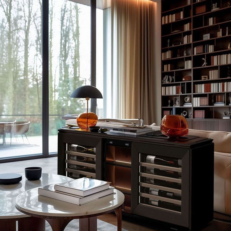 EuroCave 2-temperature sideboard wine cabinet in brown smoked - Harmonie