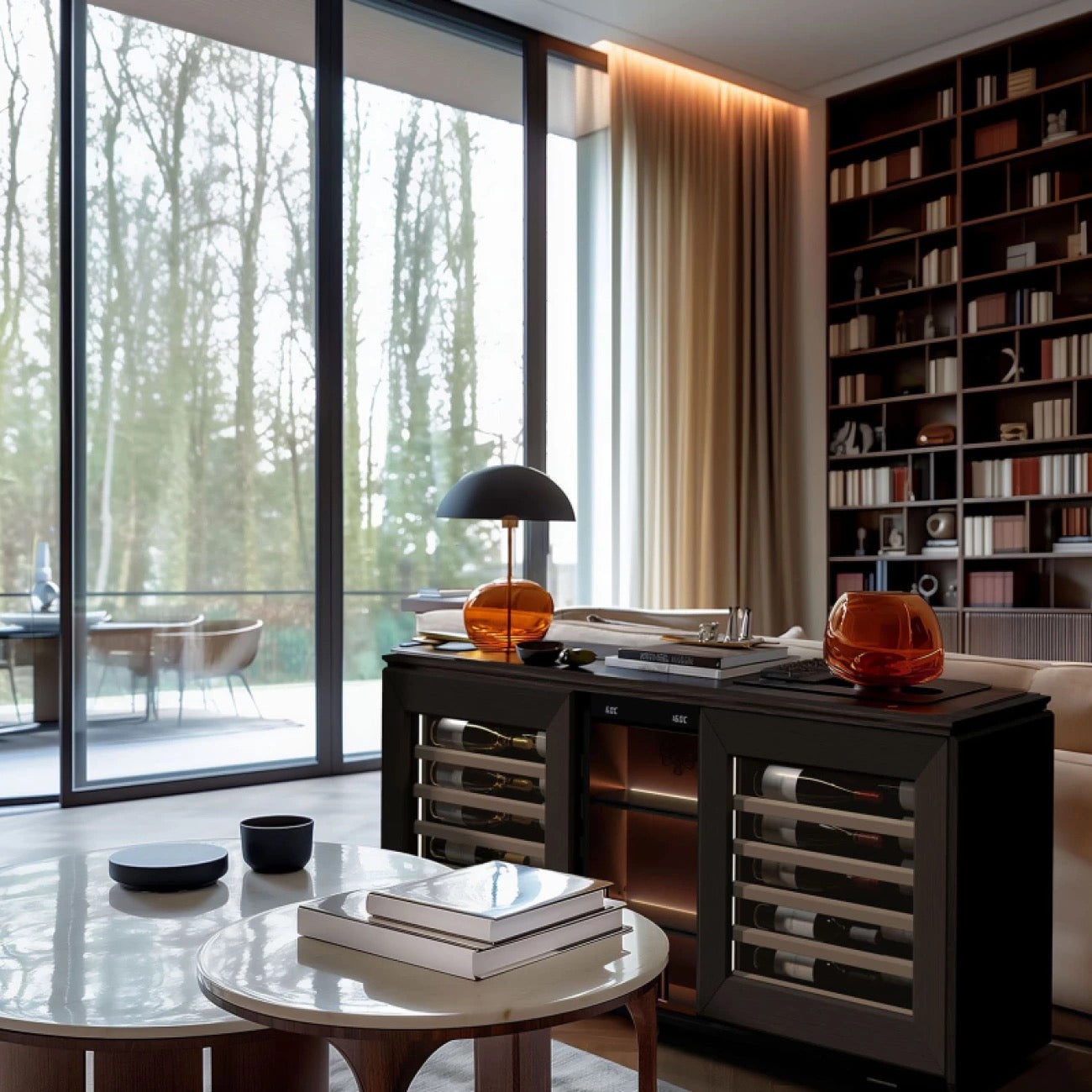 EuroCave 2-temperature sideboard wine cabinet in brown smoked - Harmonie