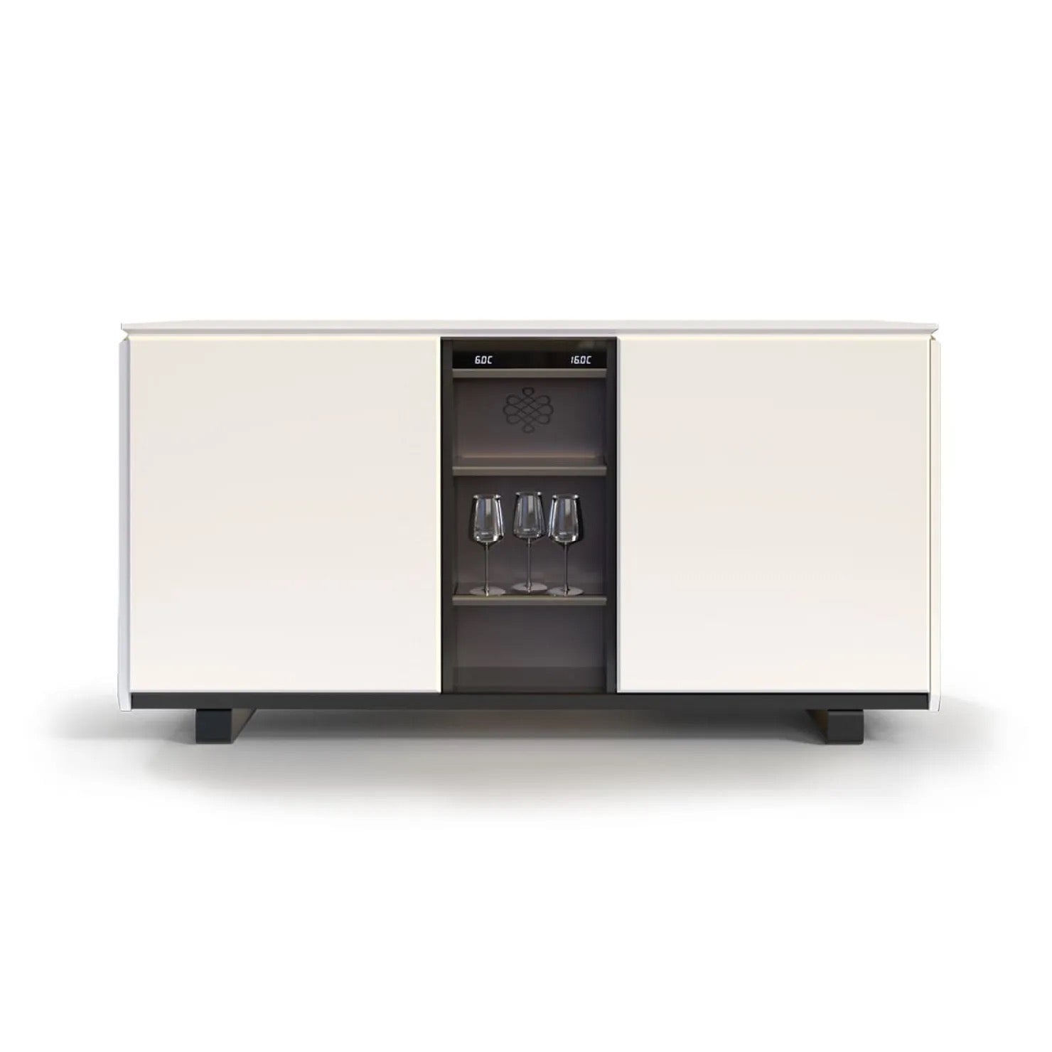 EuroCave 2-temperature sideboard wine cabinet, white - Harmonie
