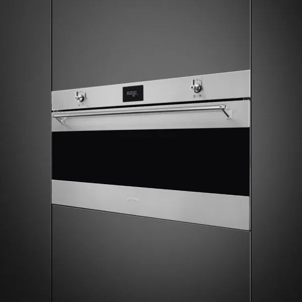 Smeg 90cm Classic Pyrolytic Multifunction Reduced Height Single Oven Stainless Steel - SFPR9301TX