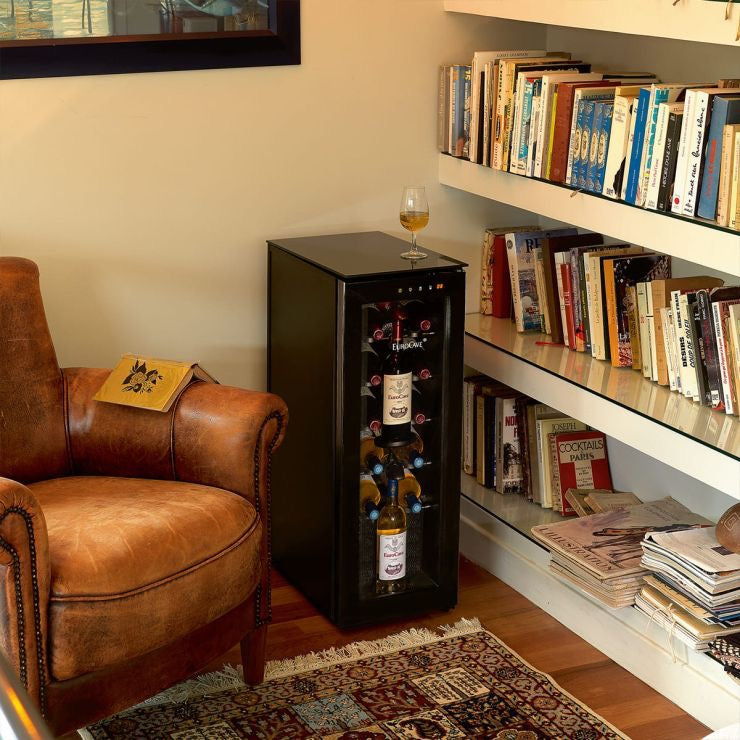 EuroCave 12-bottle wine bar - brings wine to the correct temperature and preserves open bottles