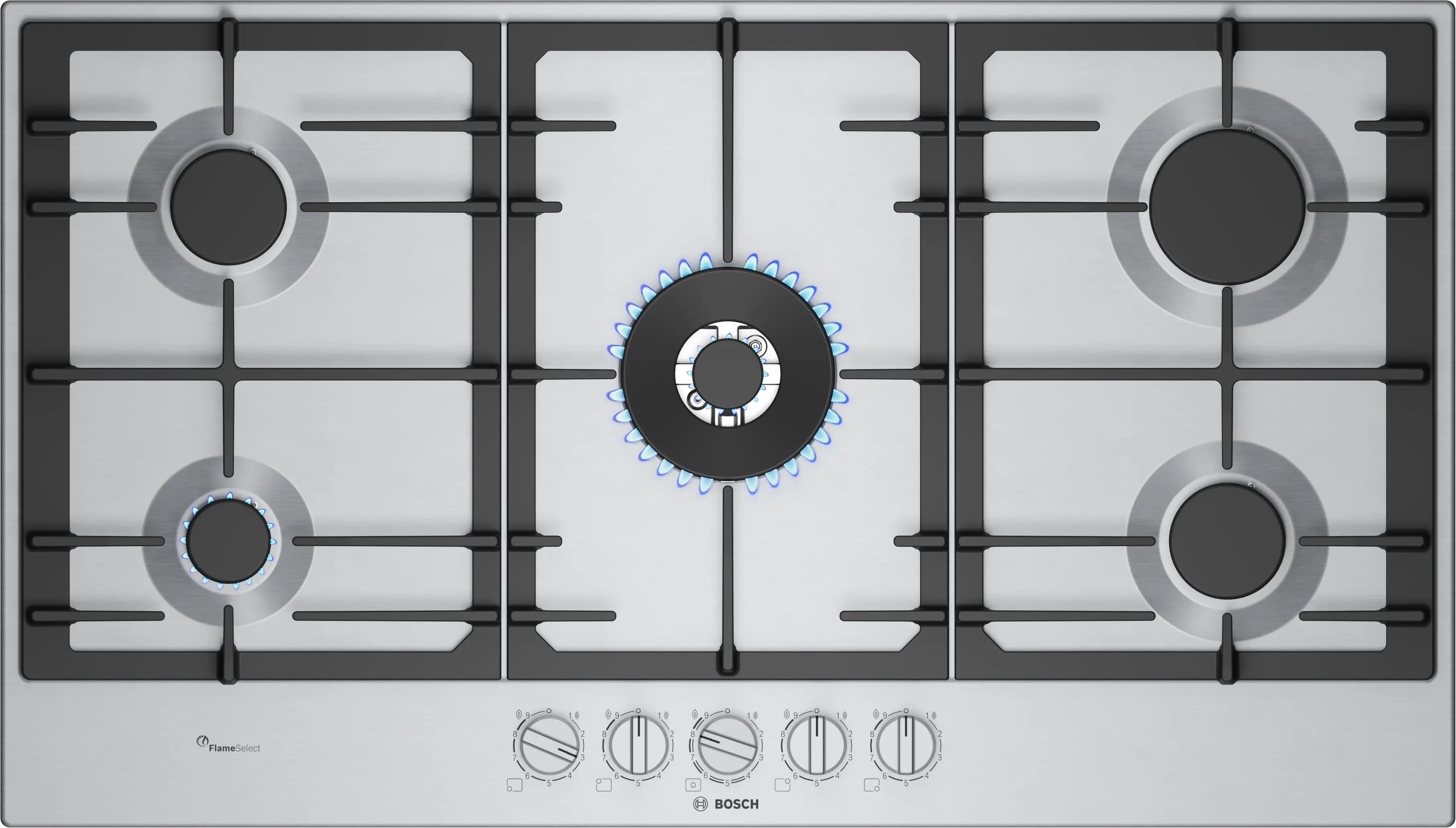 Bosch Series 6 Gas hob 90 cm Stainless steel - PCR9A5I90