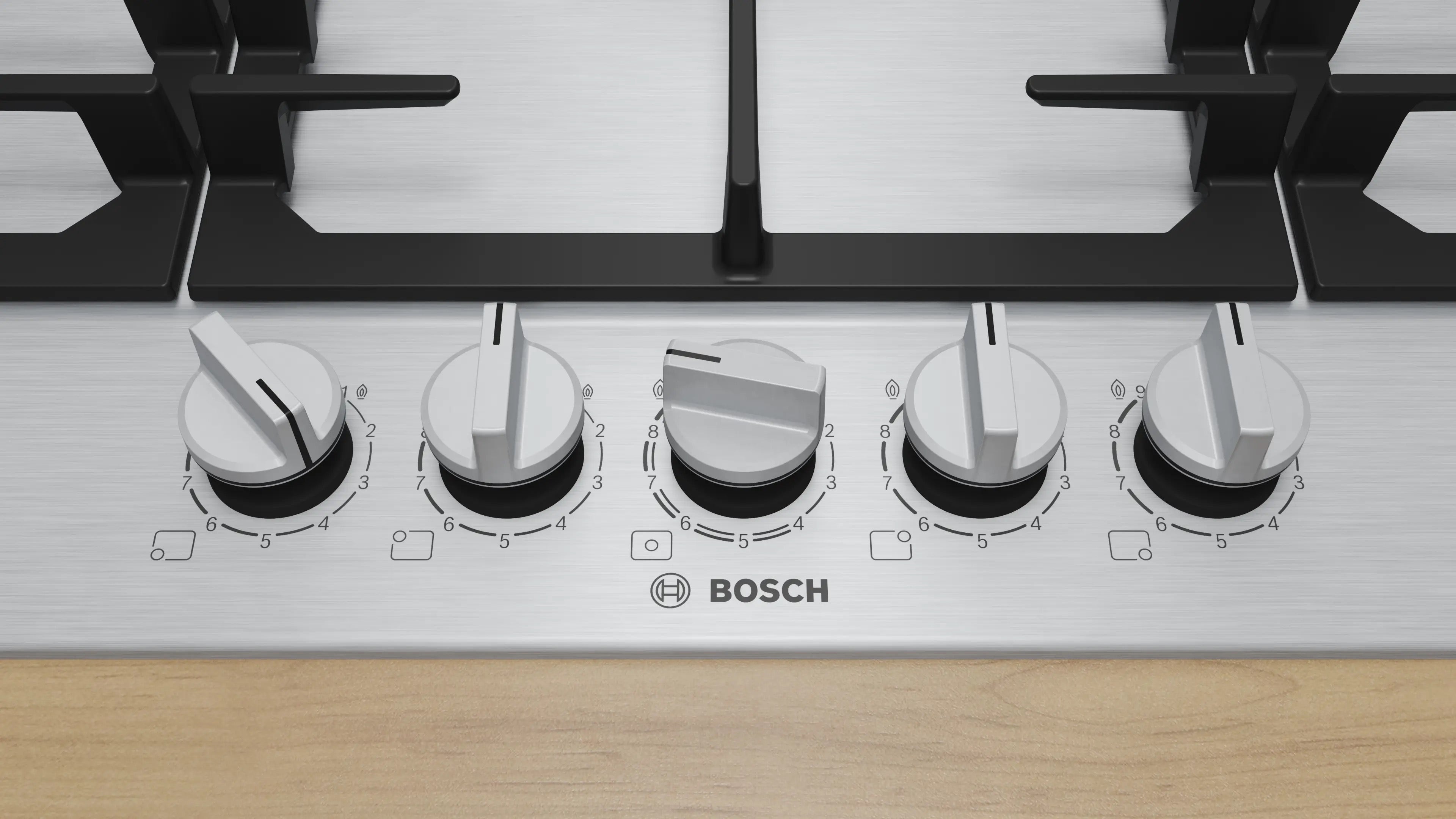 Bosch Series 6 Gas hob 90 cm Stainless steel - PCR9A5I90