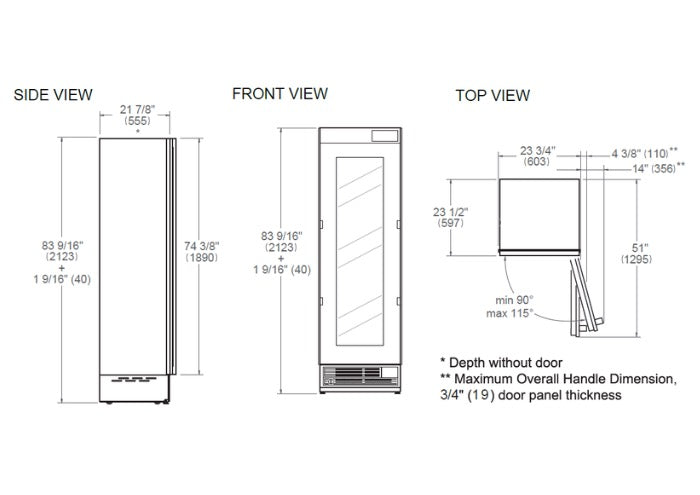 Bertazzoni Master Series 60cm Slot-In Wine Column