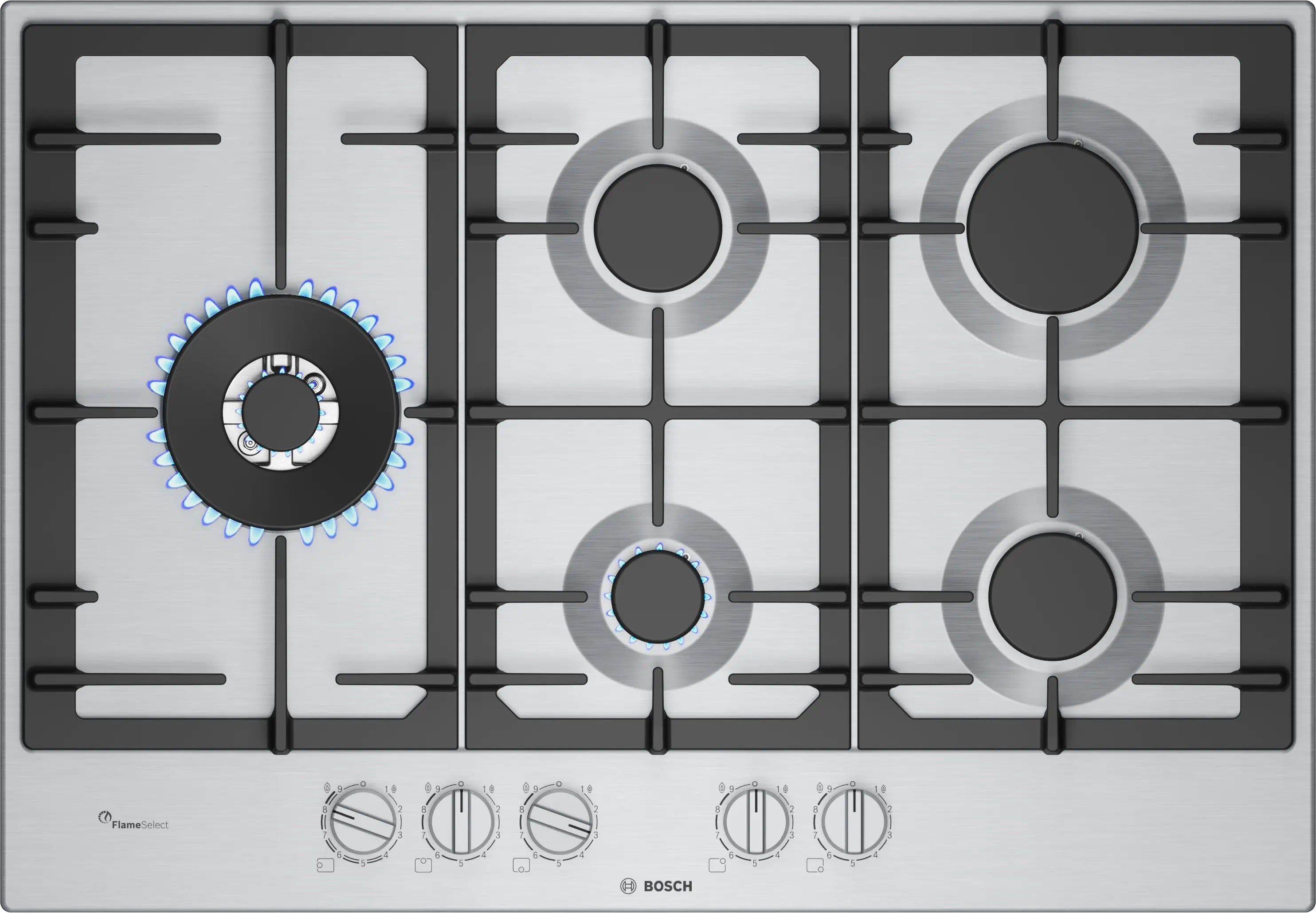 Bosch Series 6 Gas hob 75 cm Stainless steel - PCS7A5I90