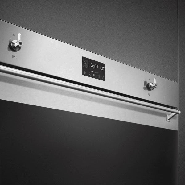 Smeg 90cm Classic Pyrolytic Multifunction Single Oven Stainless Steel - SFP9302TX