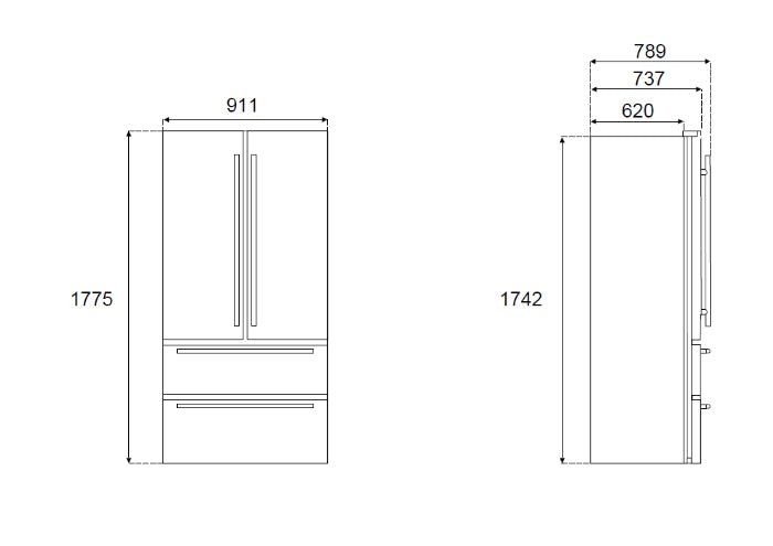 Bertazzoni Heritage Series 90cm Freestanding French Door Fridge Freezer