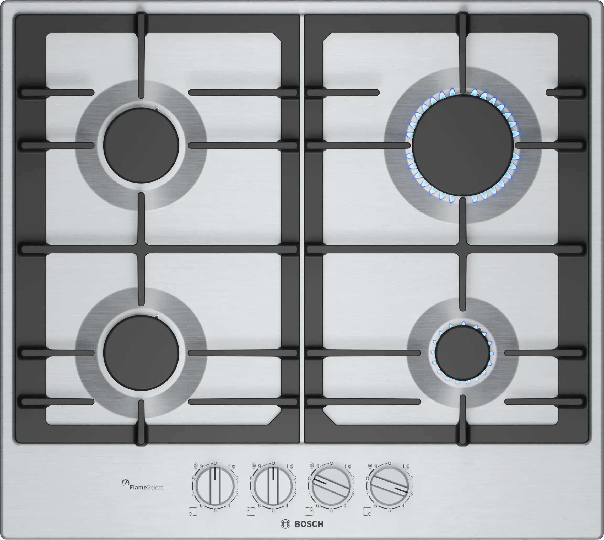 Bosch Series 6 Gas hob 60 cm Stainless steel - PCP6A5I90