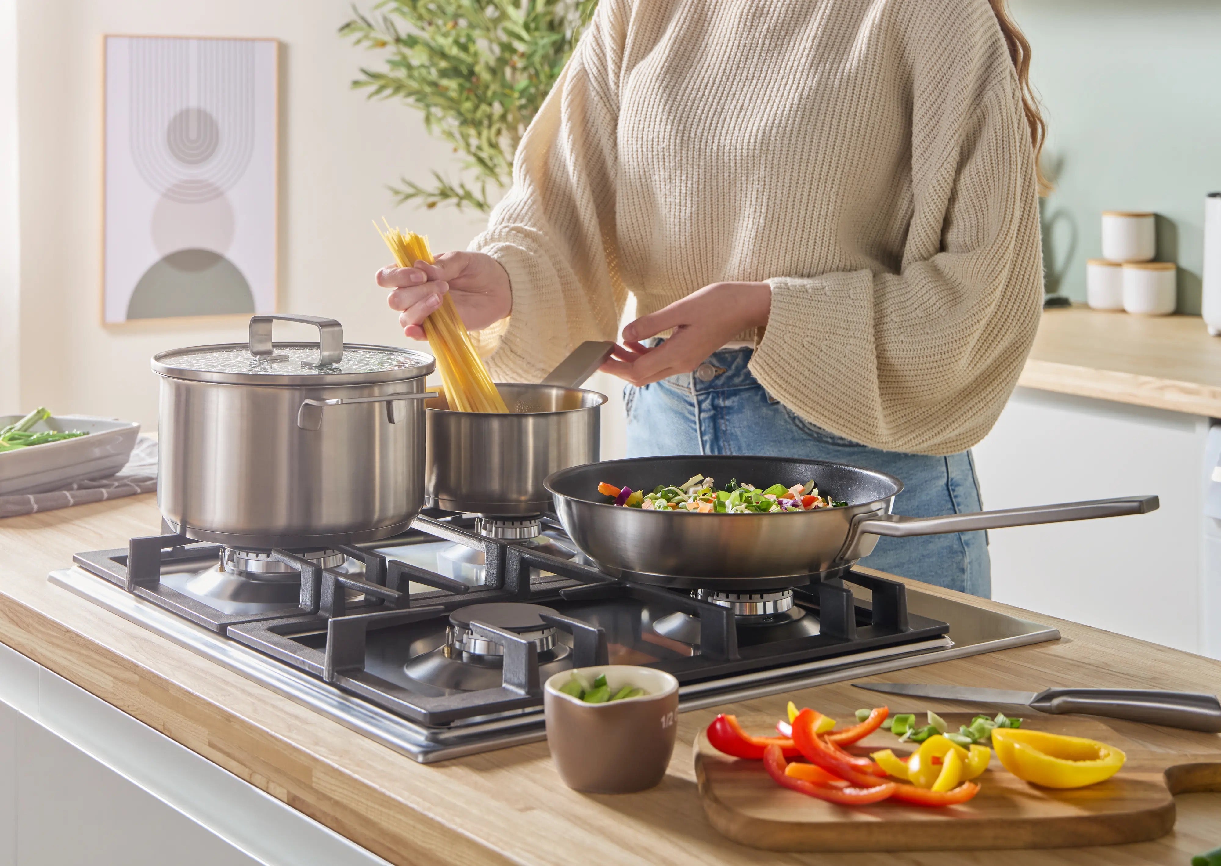 Bosch Series 6 Gas hob 60 cm Stainless steel - PCP6A5I90