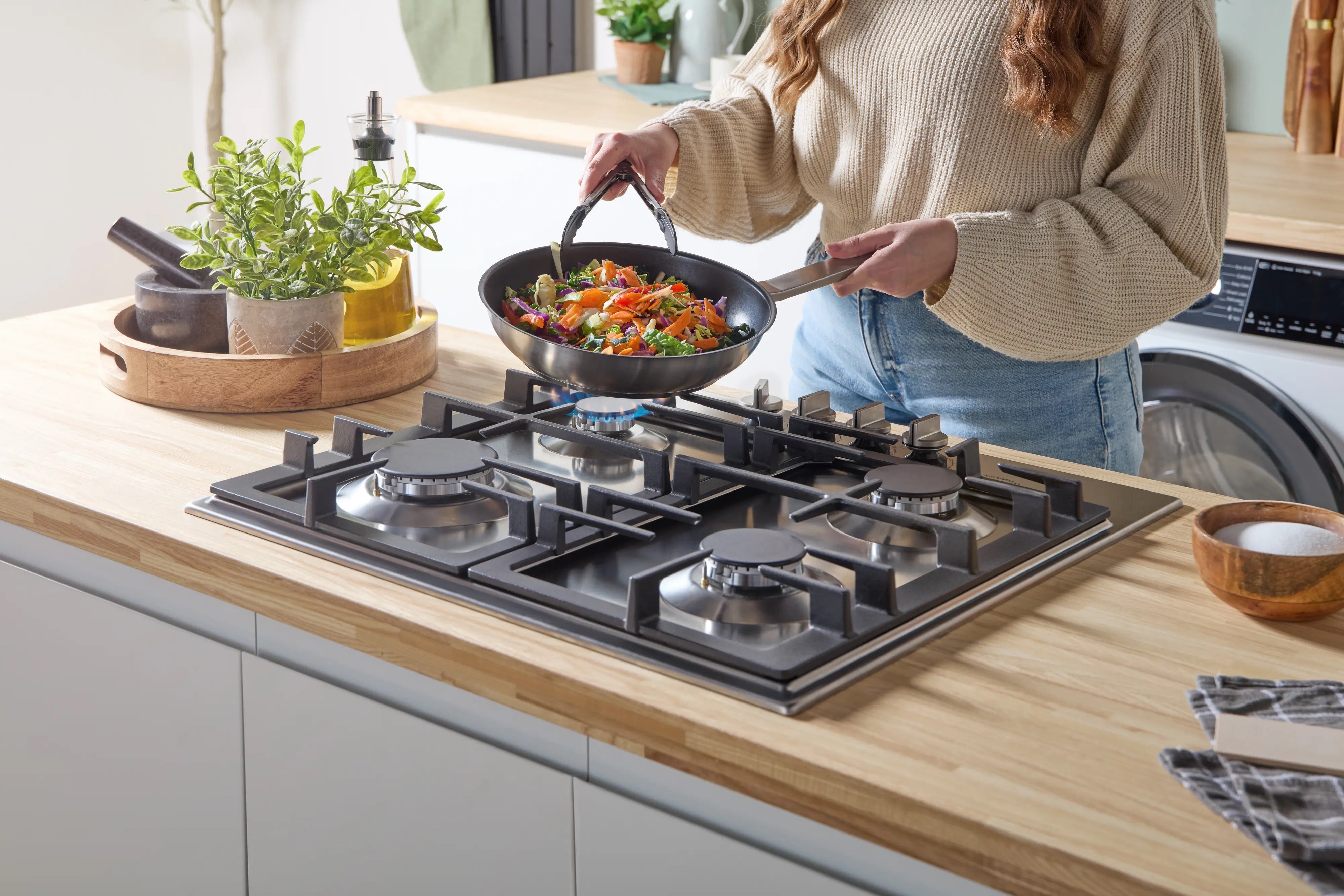 Bosch Series 6 Gas hob 60 cm Stainless steel - PCP6A5I90