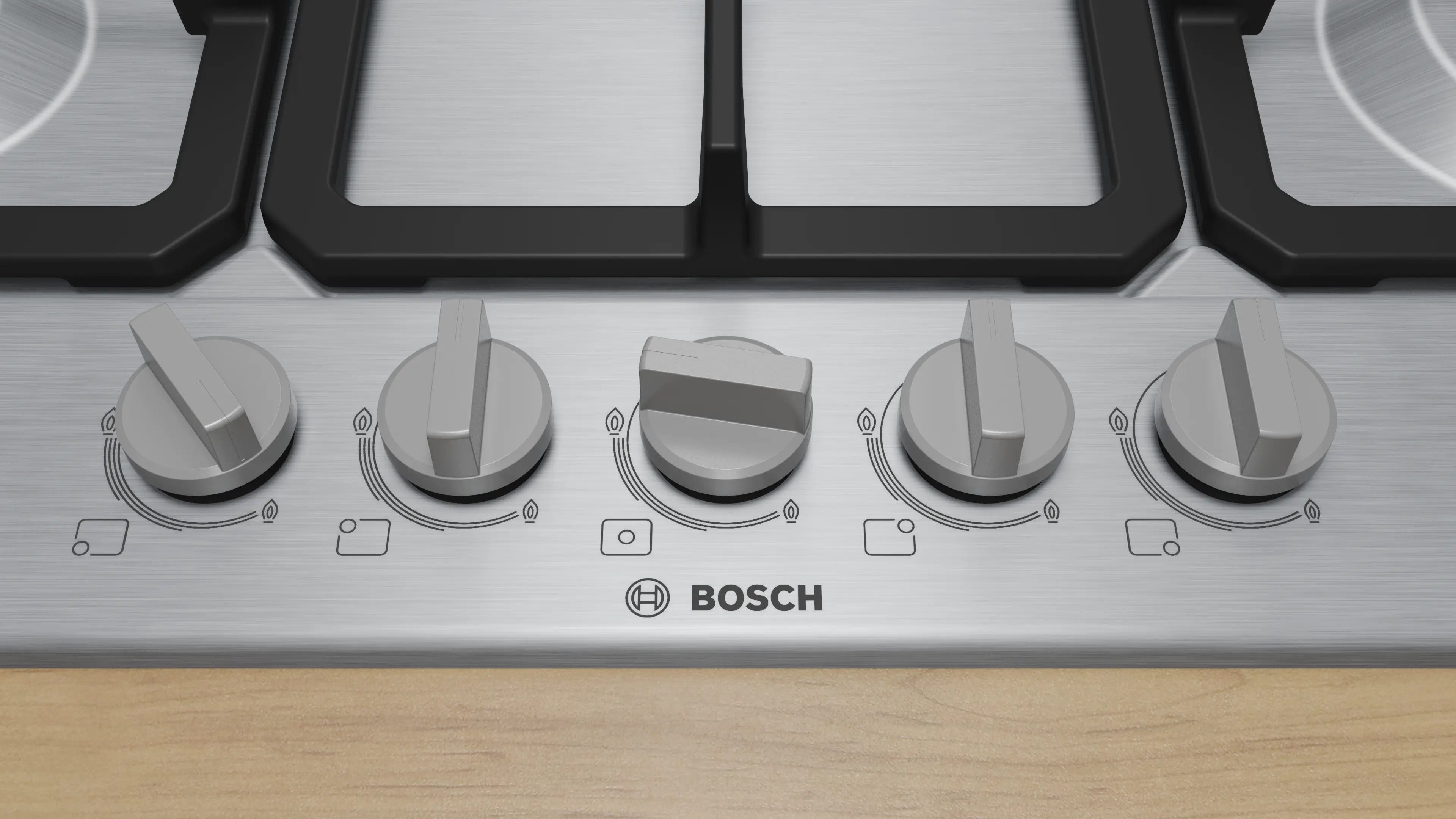 Bosch Series 4 Gas hob 75 cm Stainless steel - PGQ7B5K90