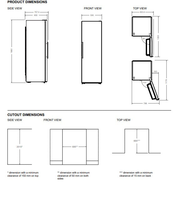 Bertazzoni Professional Series 60cm Single Door Freestanding Freezer