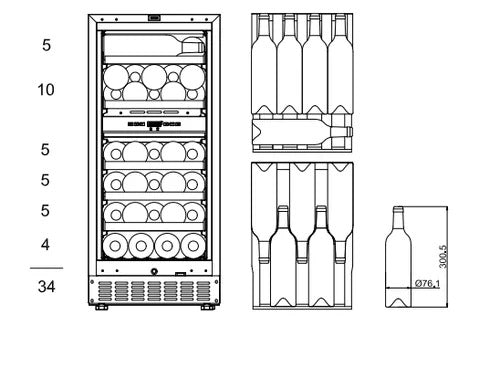 MQuvee Under-Counter Wine Fridge - WineCave Exclusive 780 40D Panel Ready
