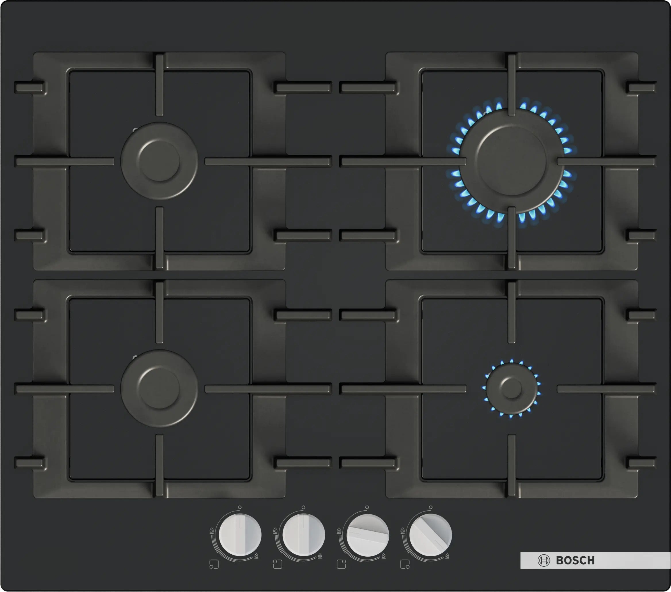 Bosch Series 4 Gas hob 60 cm Tempered glass, Black - PNP6B6K40