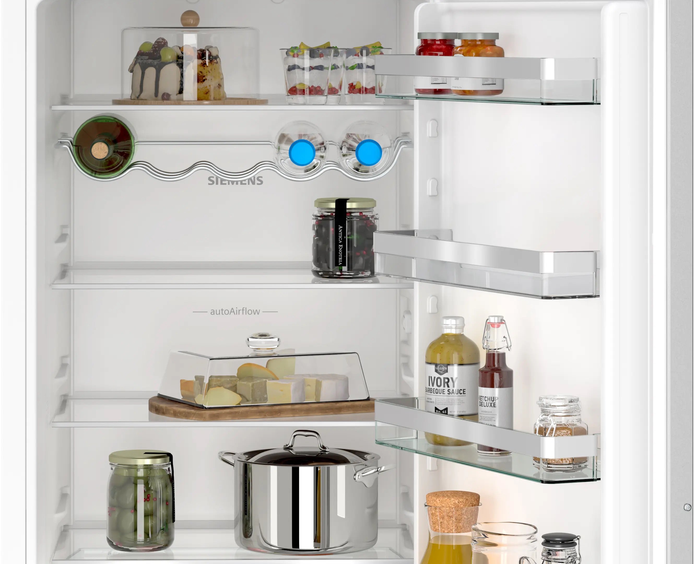 Siemens iQ300 Built-in fridge-freezer with freezer at bottom 193.5 x 55.8 cm flat hinge - KI96NVFD0G