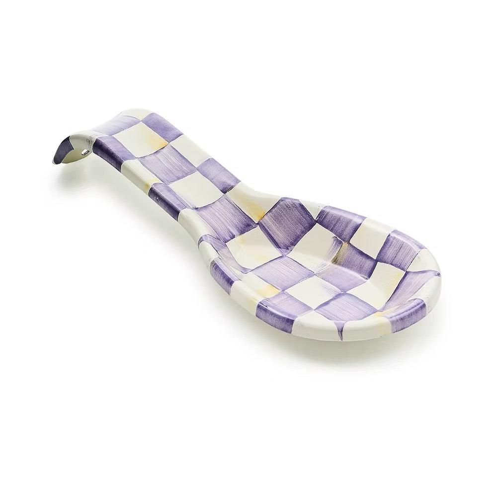 Mackenzie-Childs Violet Check Spoon Rest