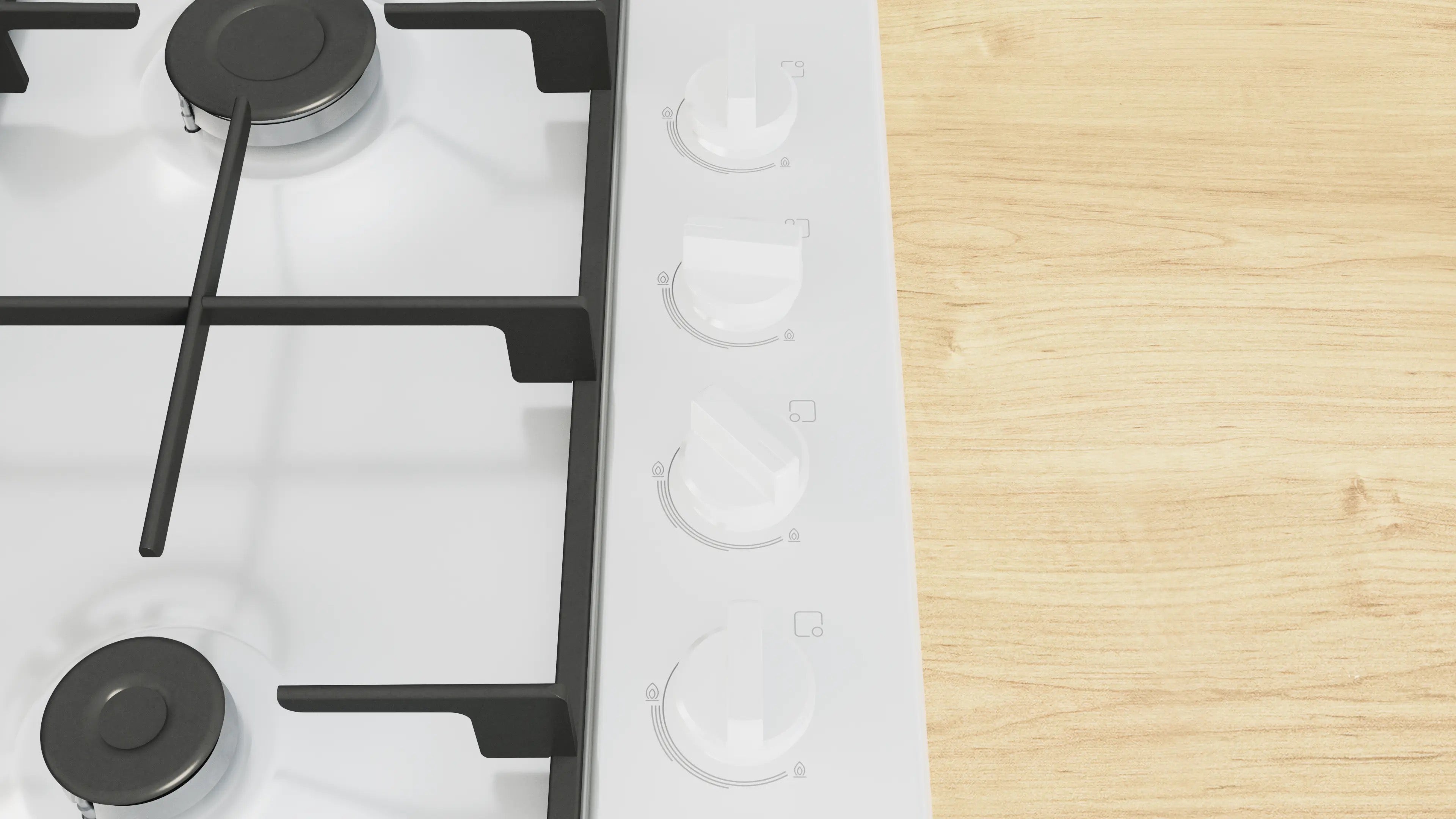 Bosch Series 2 Gas hob 60 cm Enamel, White - PBP6B2K60
