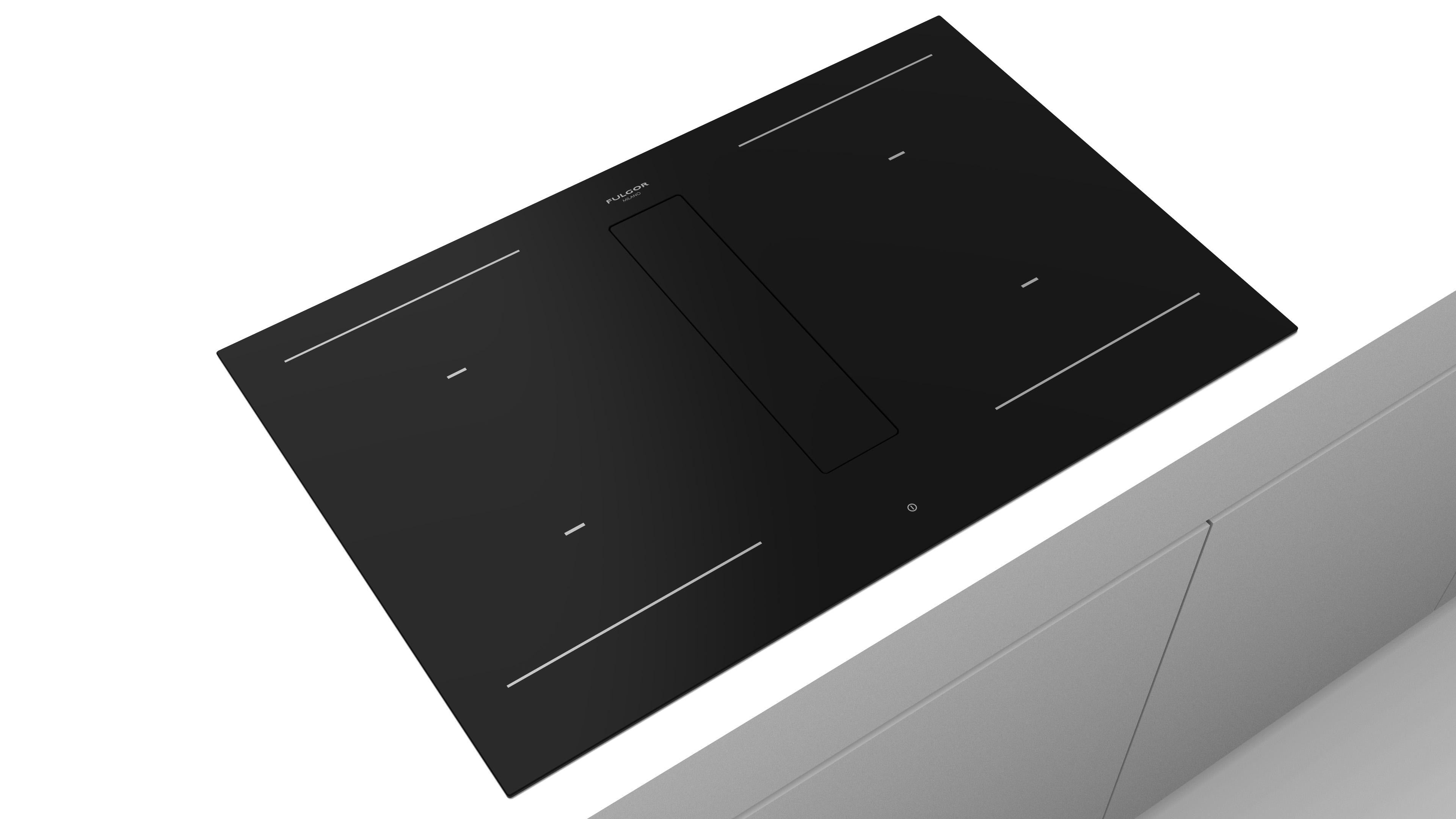 Fulgor Milano 80cm Aria+ Induction Hob with Hood - FHH 800 ID TC BK