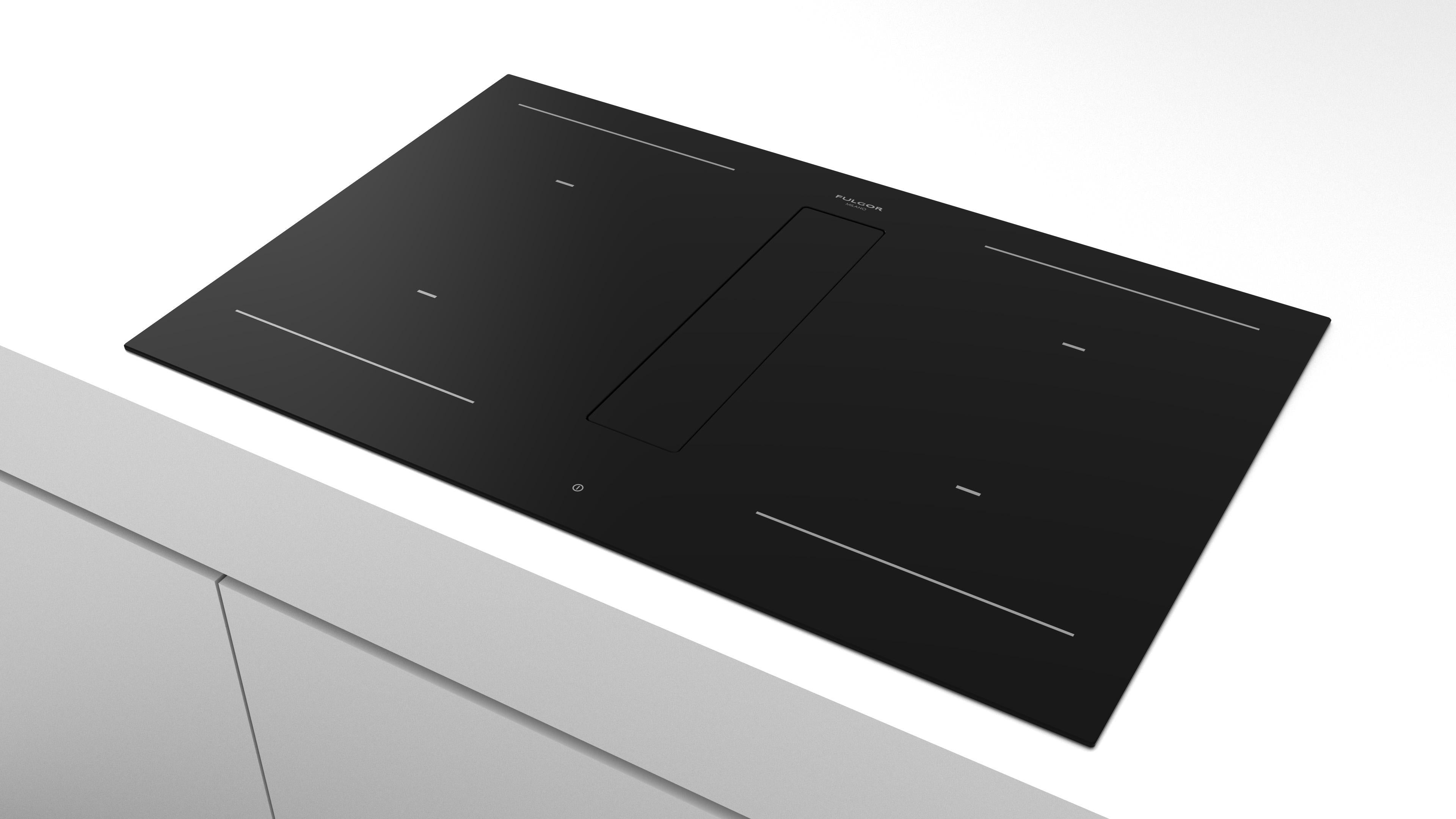 Fulgor Milano 80cm Aria+ Induction Hob with Hood - FHH 800 ID TC BK