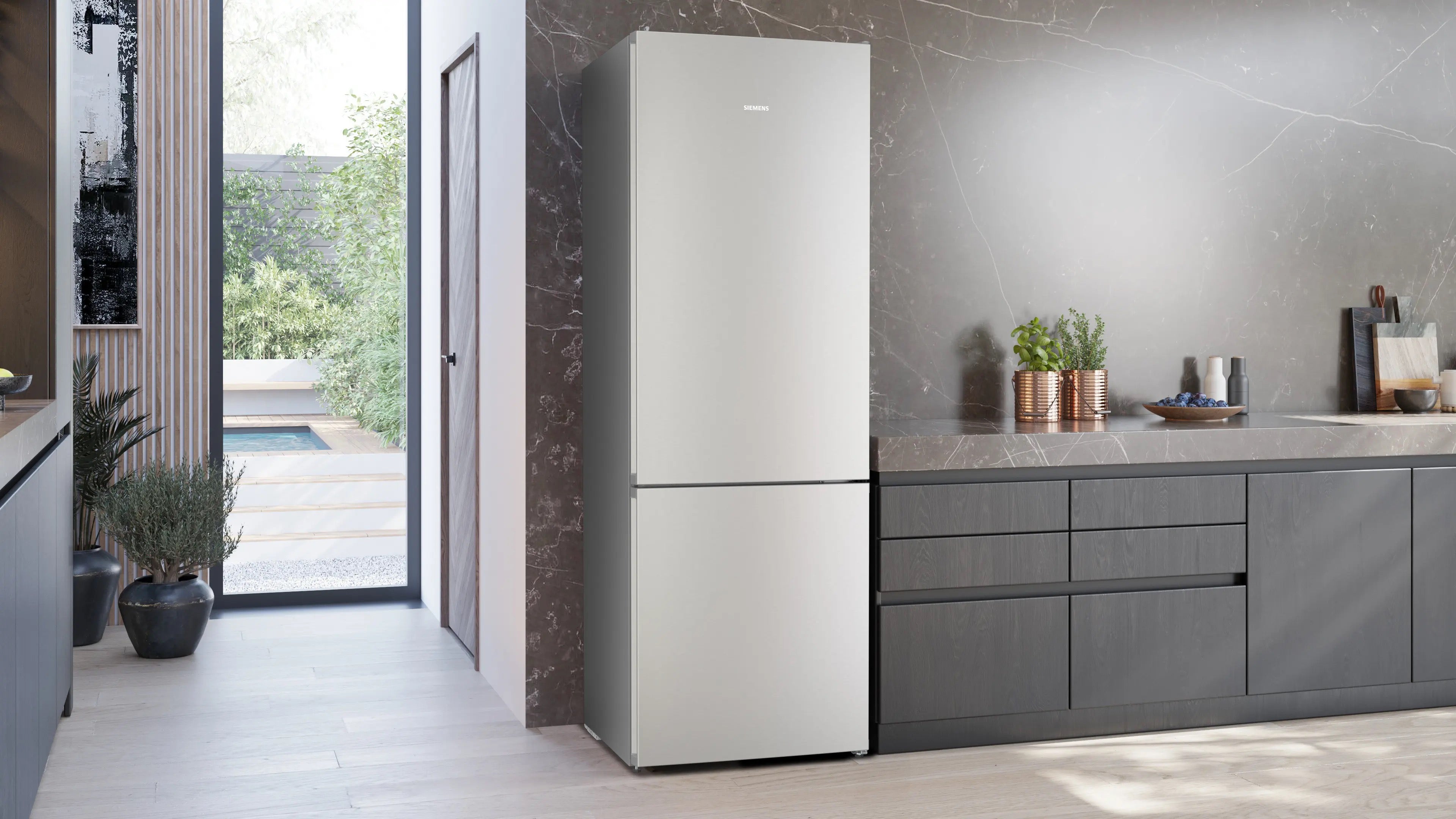 Siemens iQ300 Free-standing fridge-freezer with freezer at bottom 203 x 70 cm Stainless steel - KG49NVIBG