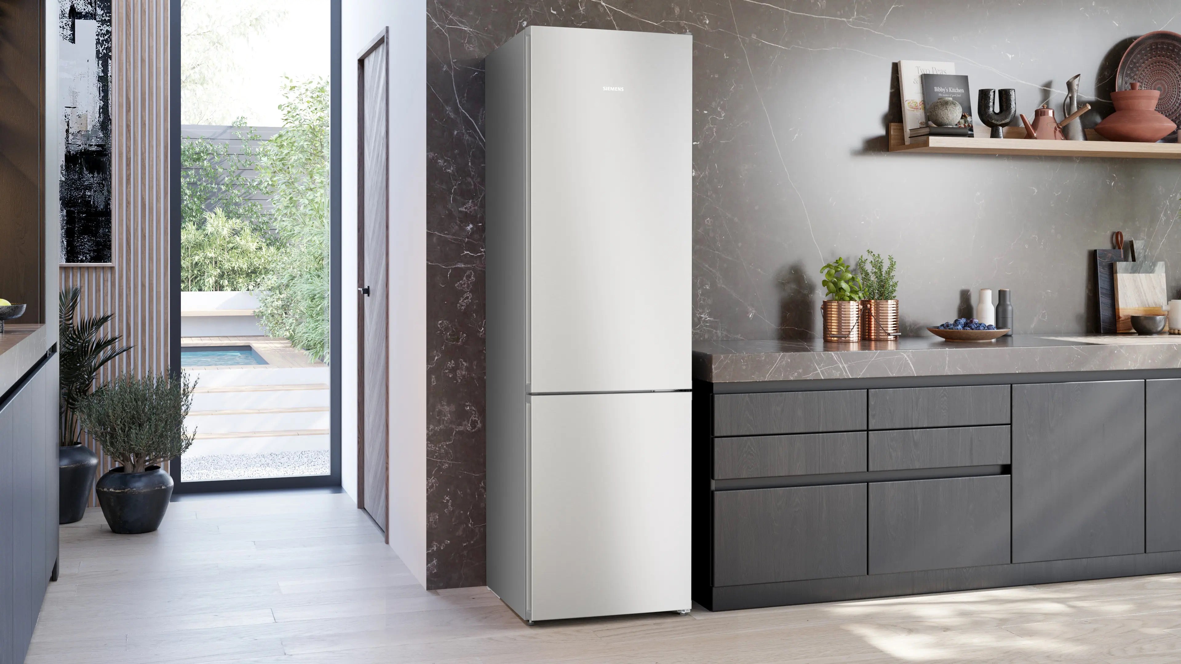 Siemens iQ300 Free-standing fridge-freezer with freezer at bottom 203 x 60 cm Stainless steel - KG39NVIBG