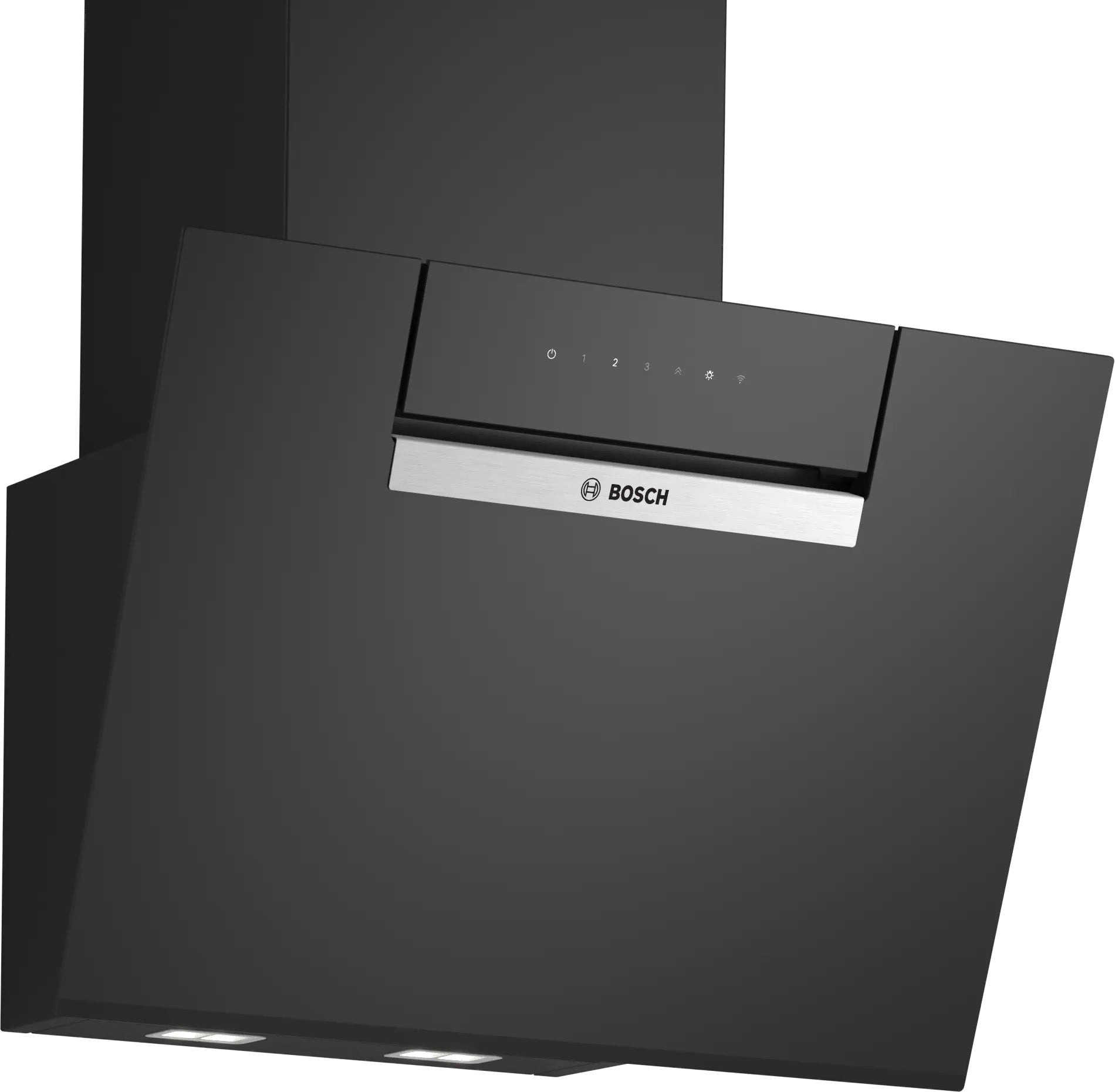Bosch Series 4 Wall-mounted cooker hood 60 cm clear glass black printed, Black - DWK67FN60B