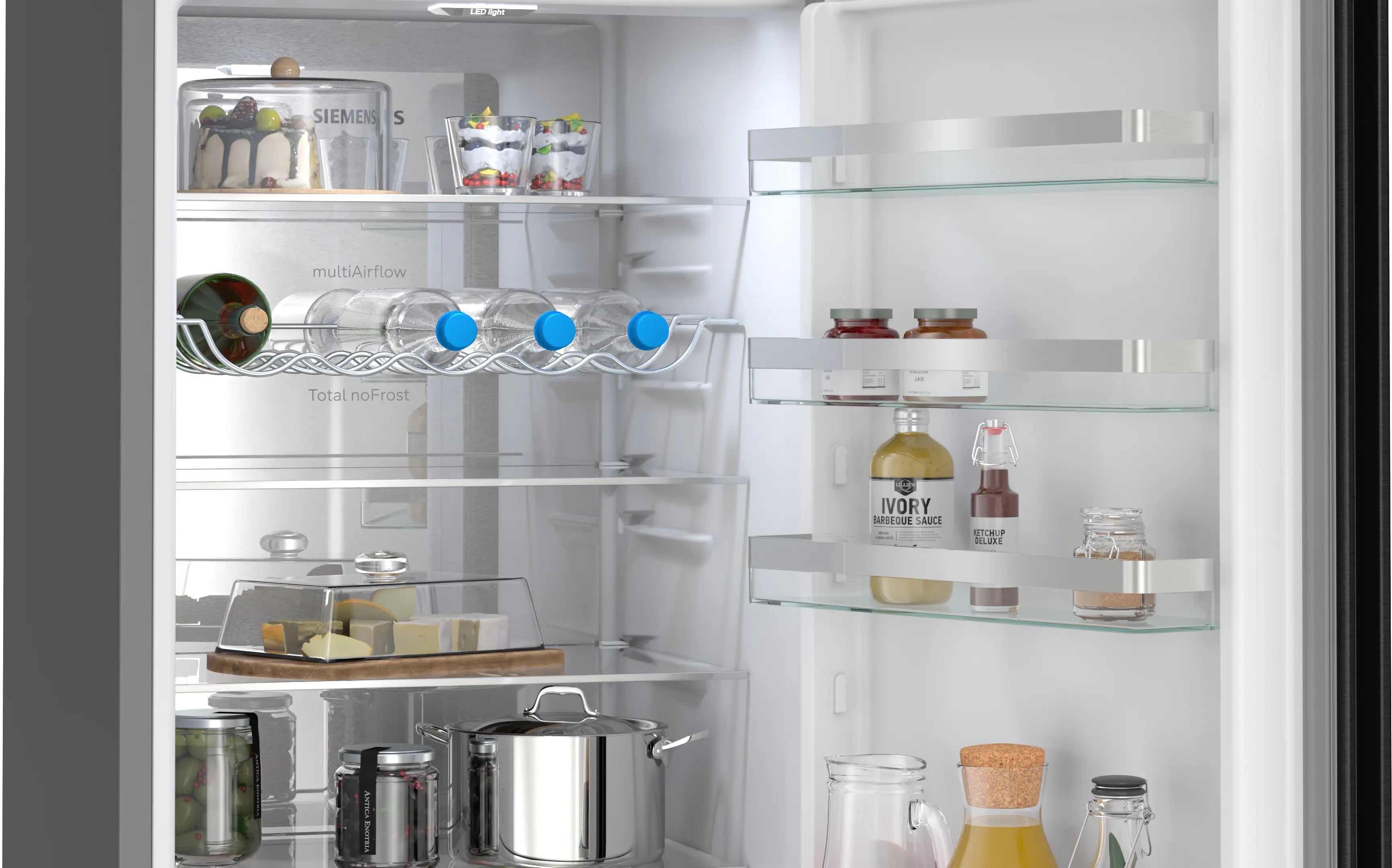 Siemens iQ300 Free-standing fridge-freezer with freezer at bottom 203 x 60 cm Brushed black steel antiFingerprint - KG39NVXBG