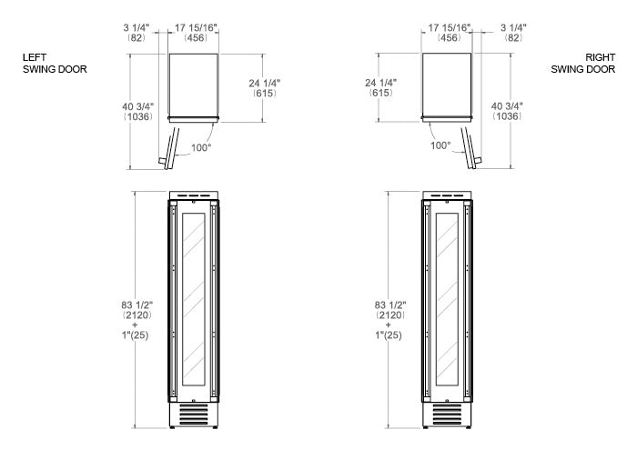 Bertazzoni Heritage Series 45 cm Built-in Wine Column