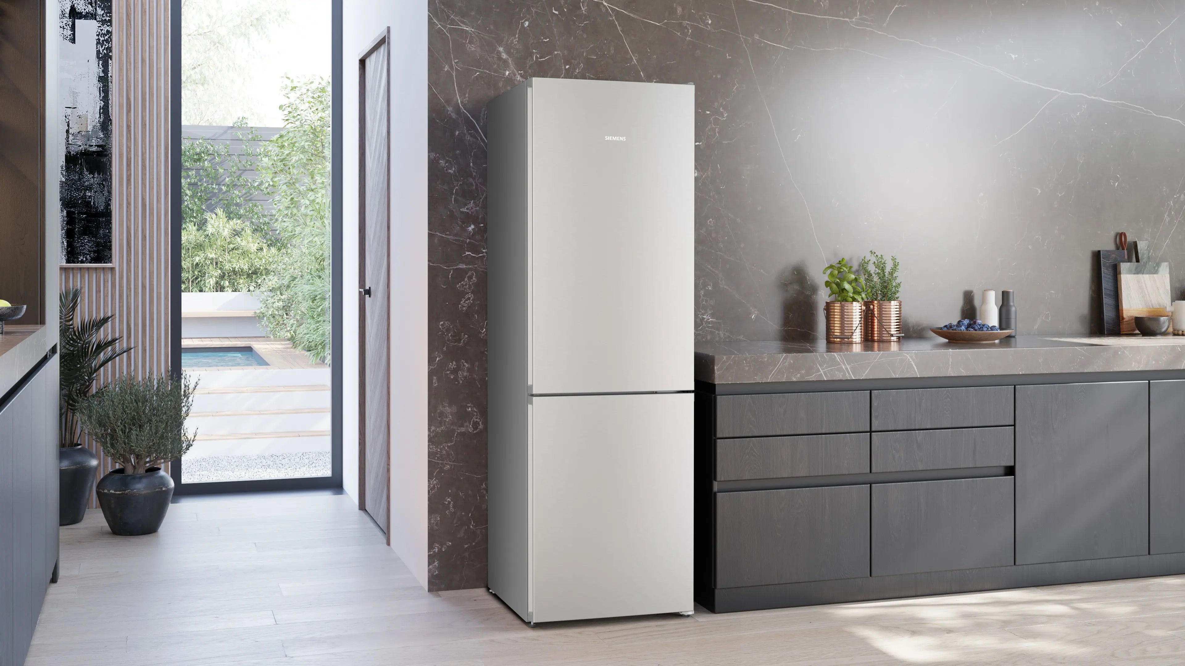 Siemens iQ300 Free-standing fridge-freezer with freezer at bottom 186 x 60 cm Stainless steel - KG36NVICG