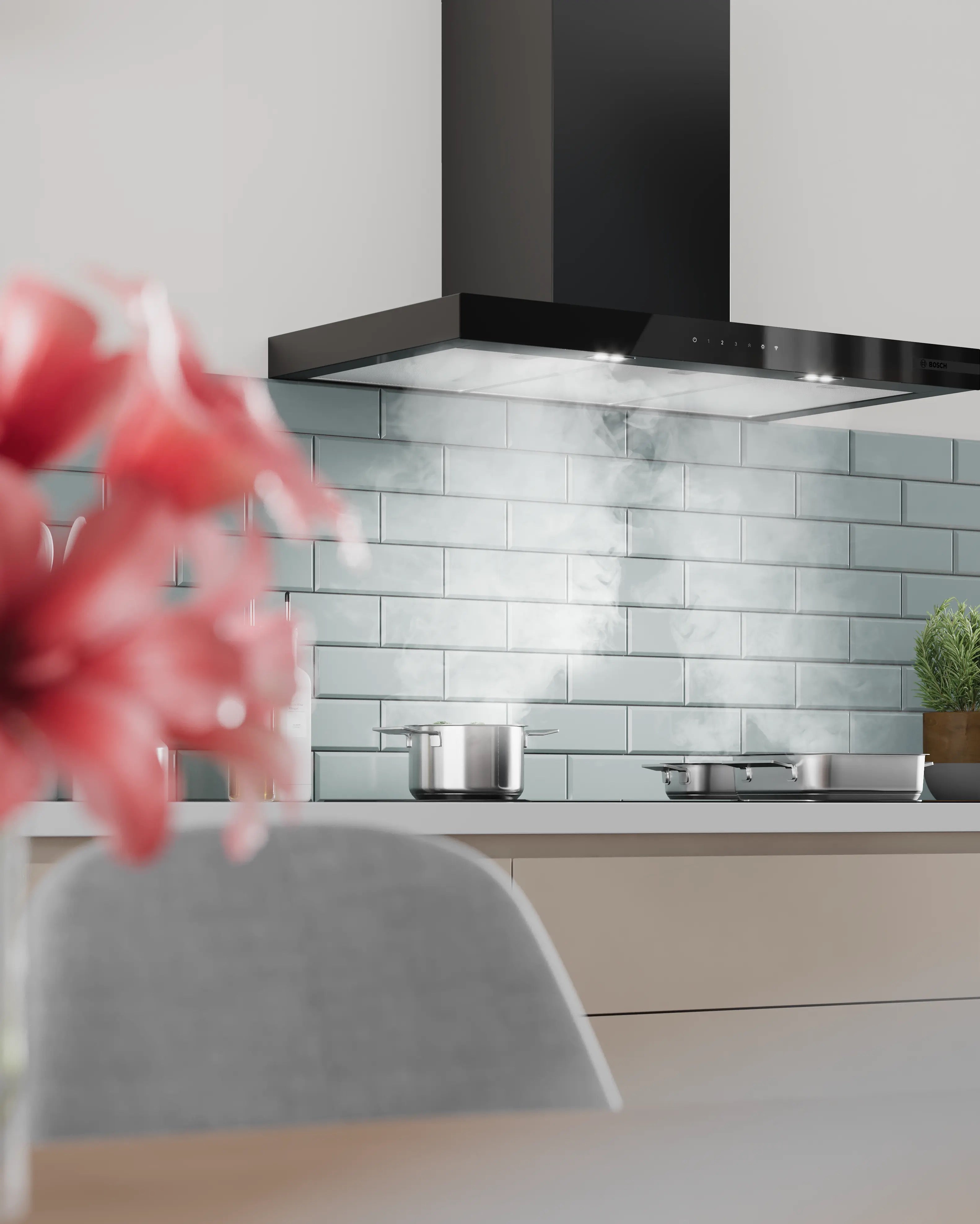 Bosch Series 6 Wall-mounted cooker hood 90 cm Matt black - DWB97DN60B
