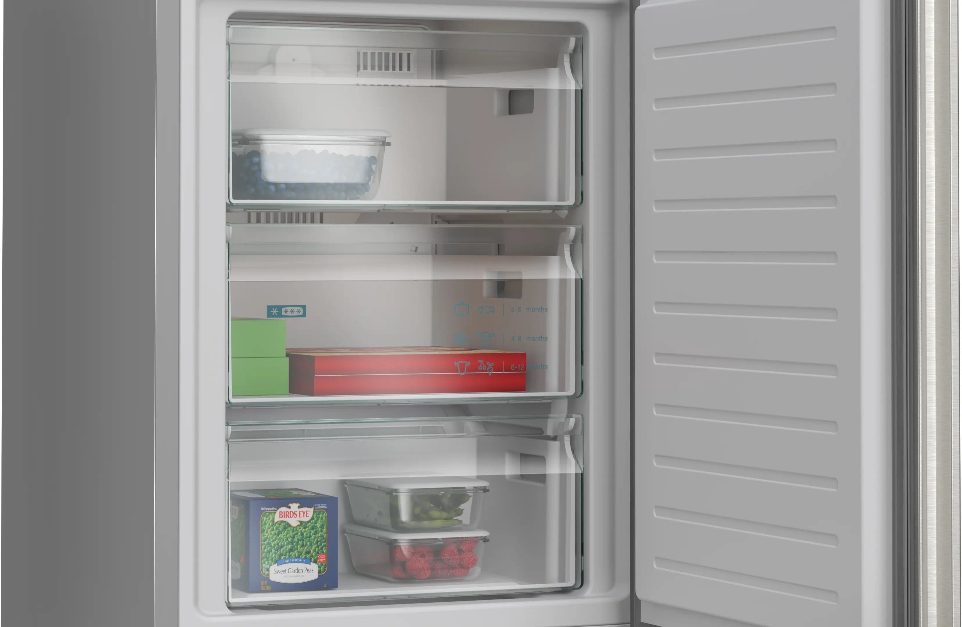 Siemens iQ300 Free-standing fridge-freezer with freezer at bottom 186 x 60 cm Stainless steel - KG36NVICG