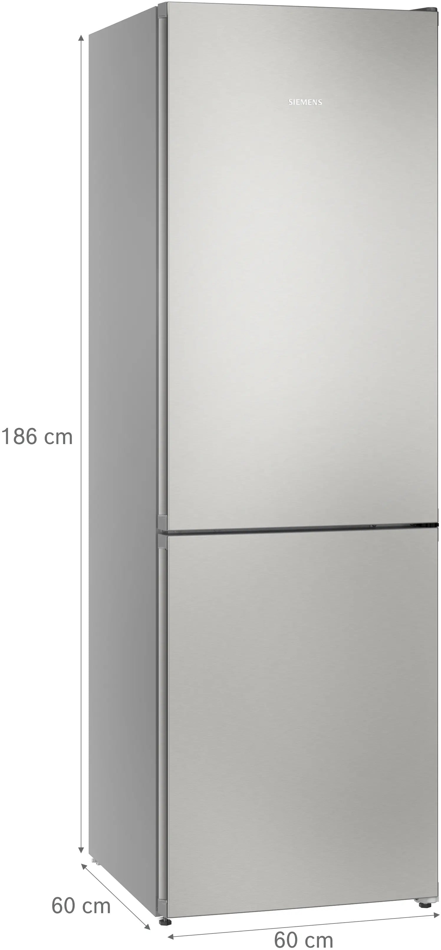 Siemens iQ300 Free-standing fridge-freezer with freezer at bottom 186 x 60 cm Stainless steel - KG36NVICG