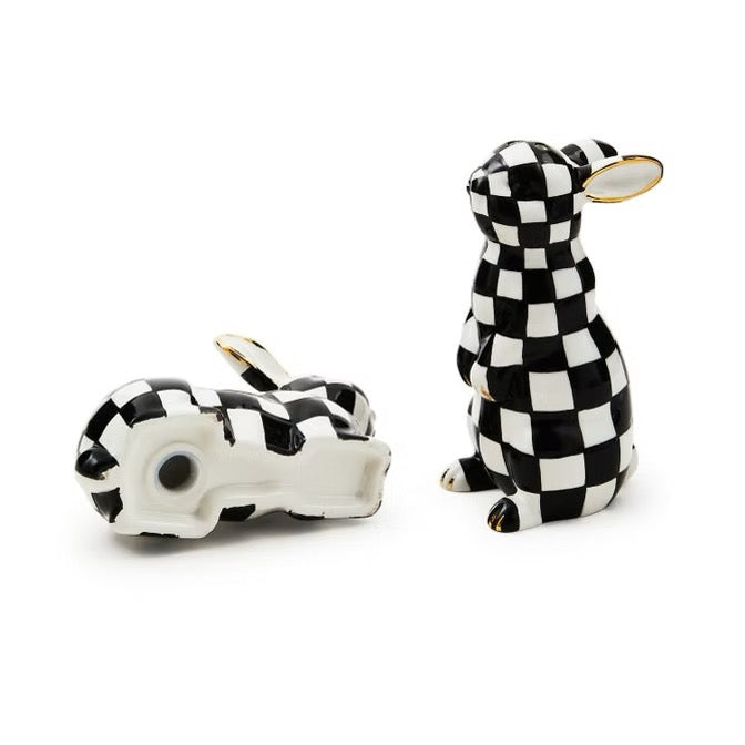 Mackenzie-Childs Courtly Bunny Salt & Pepper Set
