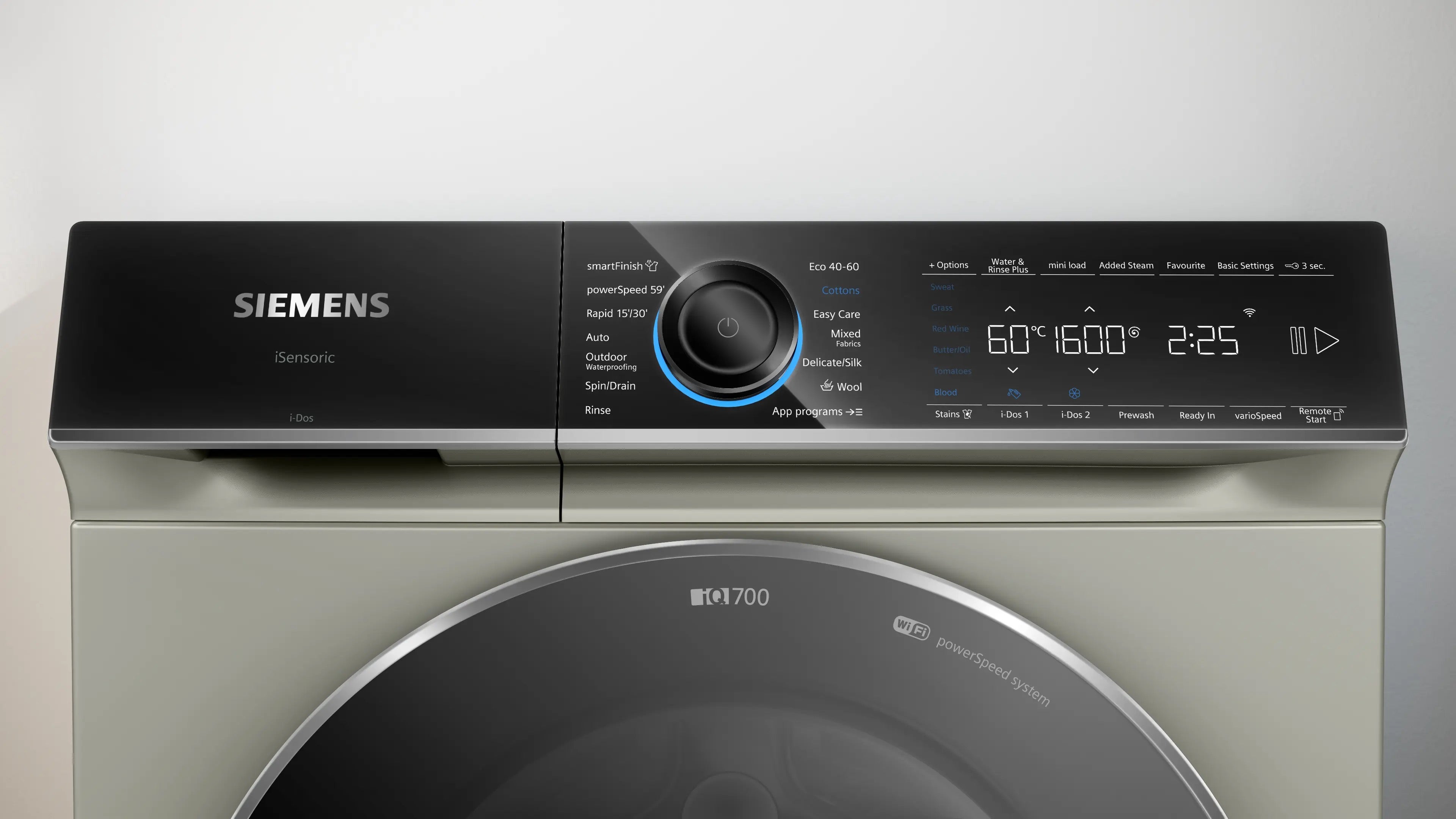 Siemens iQ700 Washing machine, front loader 11 kg max. 1600 rpm, Silver inox - WG66B2AXGB