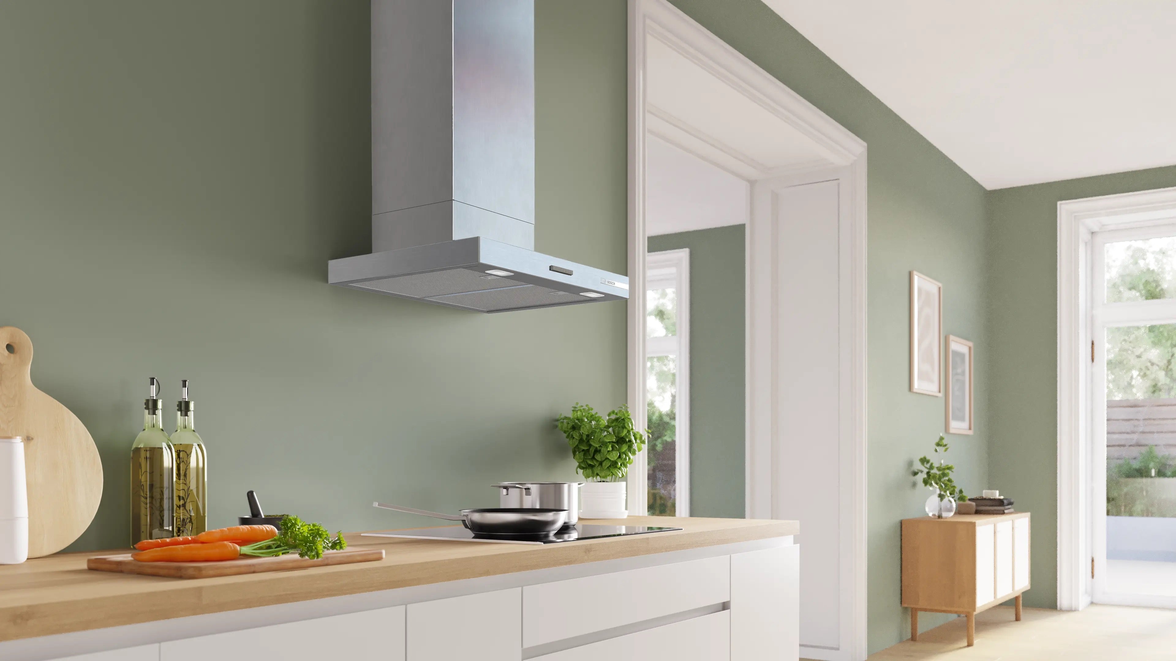 Bosch Series 4 Wall-mounted cooker hood 60 cm Stainless steel look - DWB65CC30B