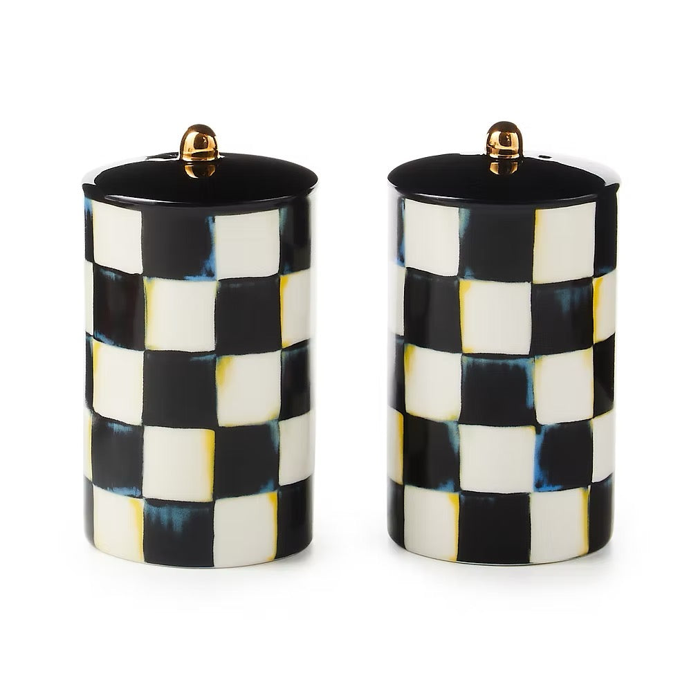 Mackenzie-Childs Courtly Check Farmhouse Salt & Pepper Set