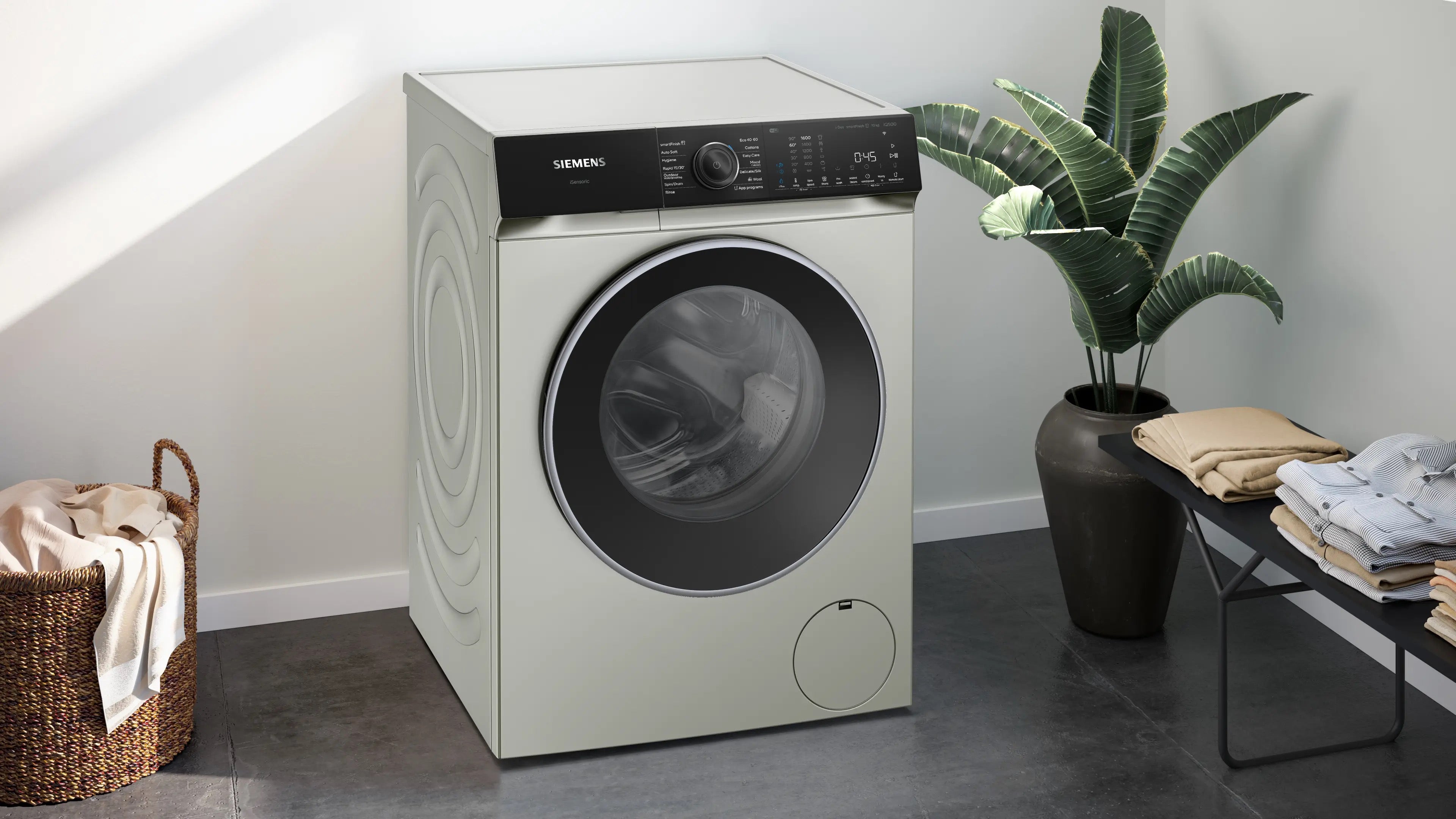 Siemens iQ500 Washing machine, front loader 10 kg max. 1600 rpm, Silver inox - WG56H2AXGB
