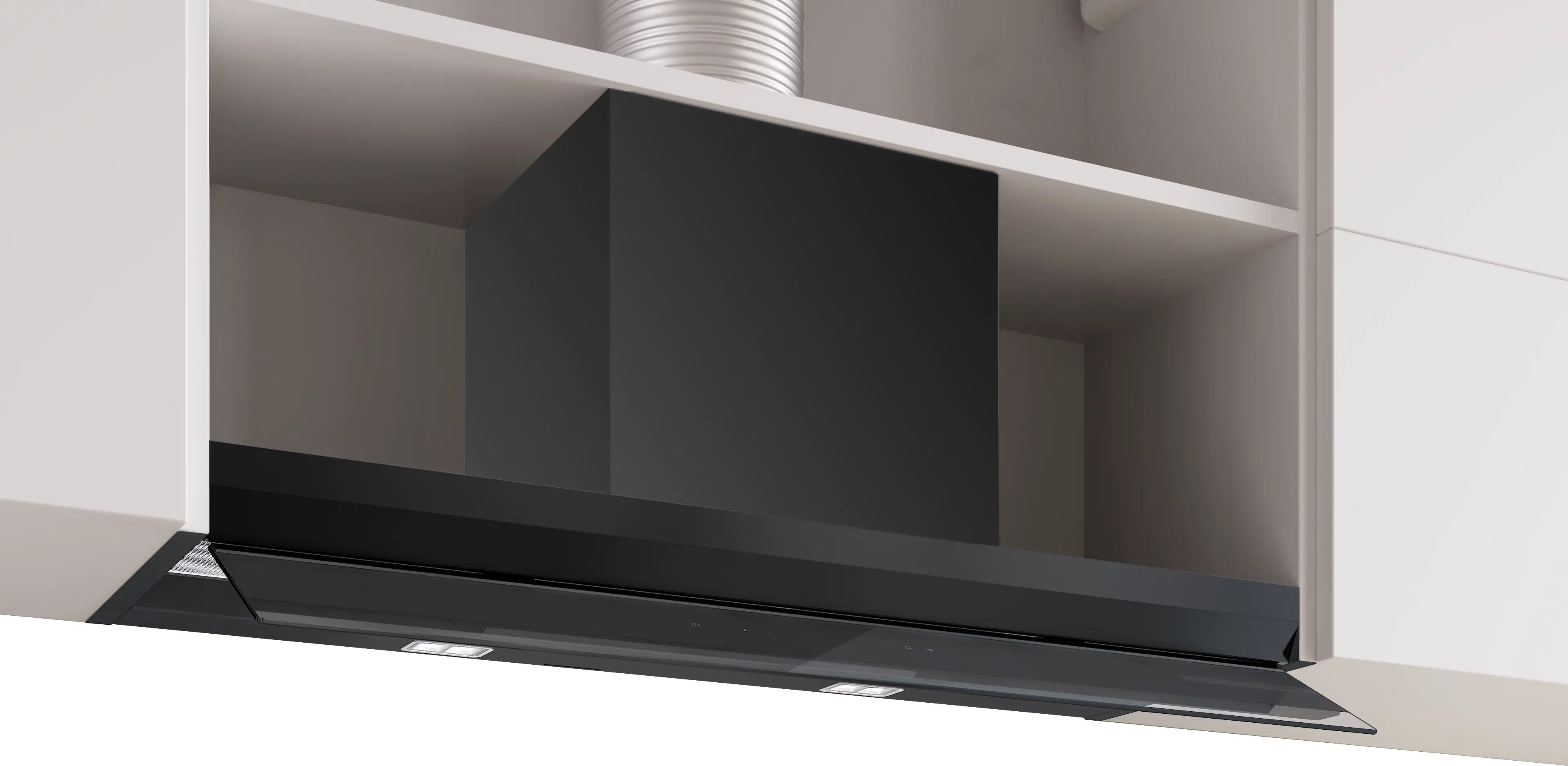 Bosch Series 6 Integrated Design Hood 90 cm clear glass black printed, Matt black - DBB97DP60B
