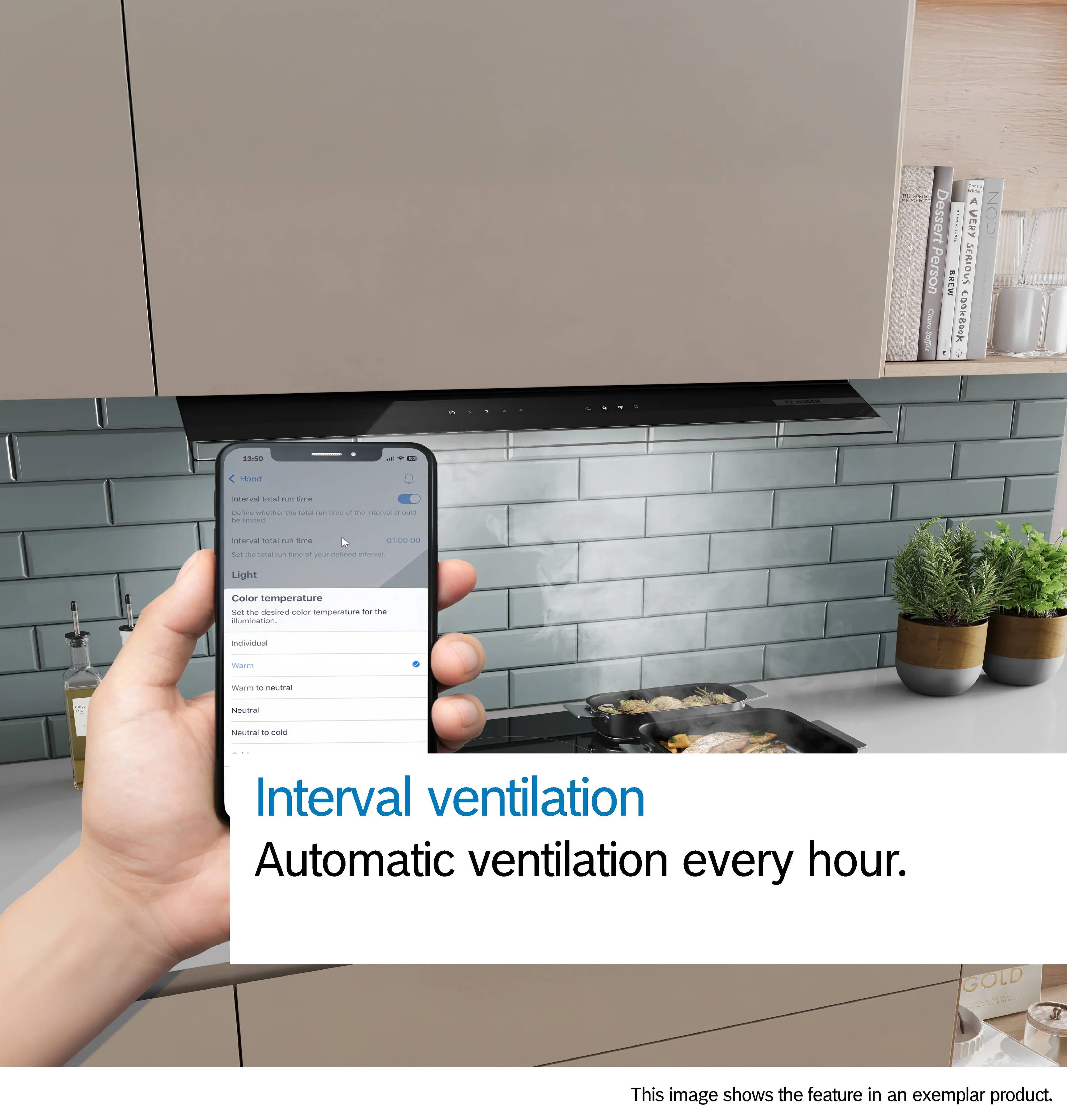 Bosch Series 6 Integrated Design Hood 60 cm clear glass black printed, Matt black - DBB67DP60B
