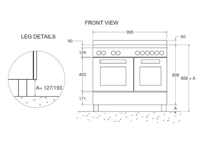 Bertazzoni Master Series 100cm 6-Burner Electric Double Oven