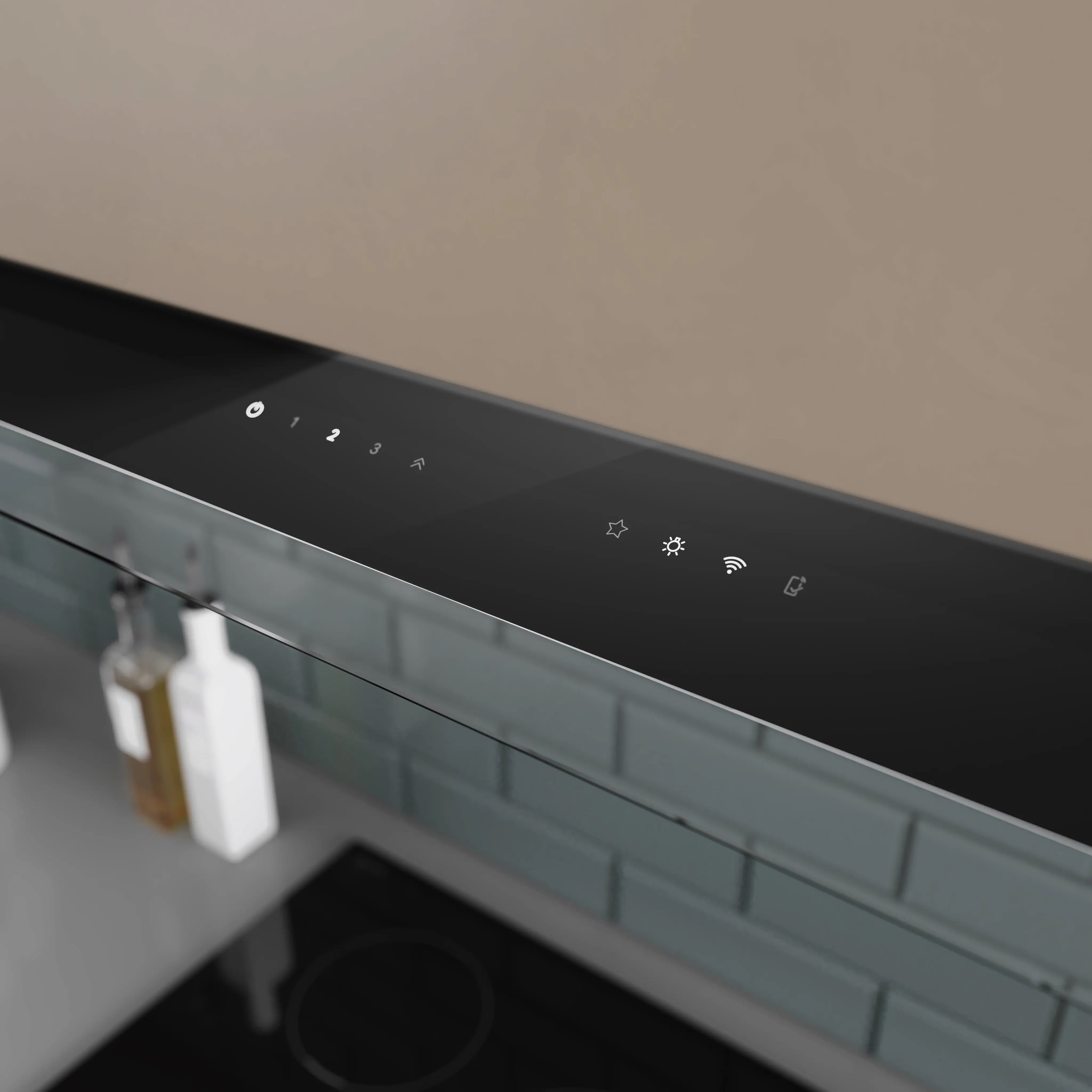Bosch Series 6 Integrated Design Hood 90 cm clear glass black printed, Matt black - DBB97DP60B