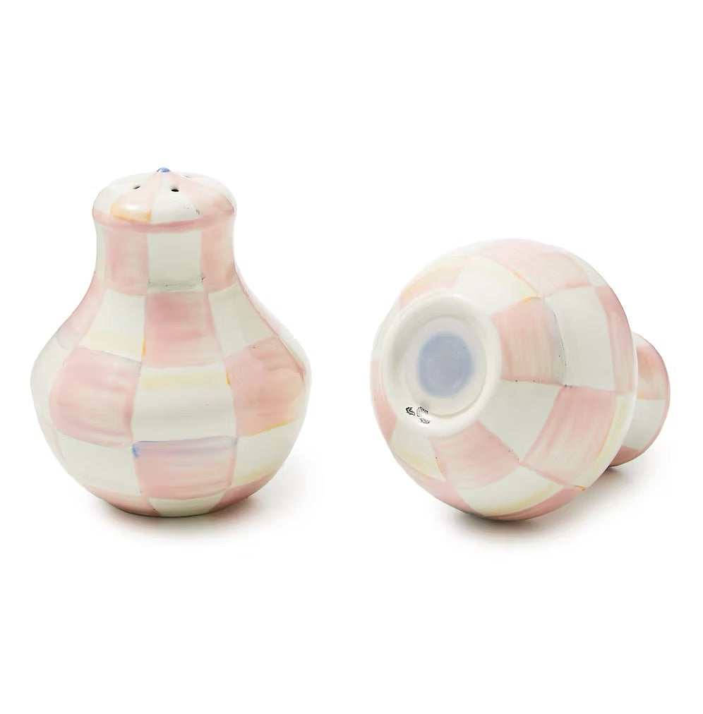 Mackenzie-Childs Rosy Check Salt & Pepper Shakers