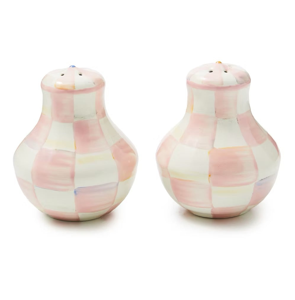Mackenzie-Childs Rosy Check Salt & Pepper Shakers