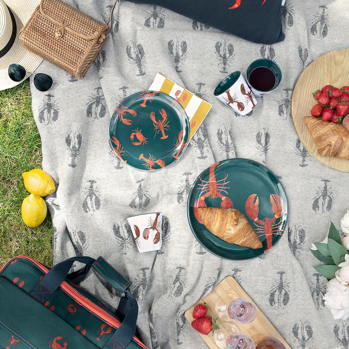 Sophie Allport Lobster Woven Picnic Blanket